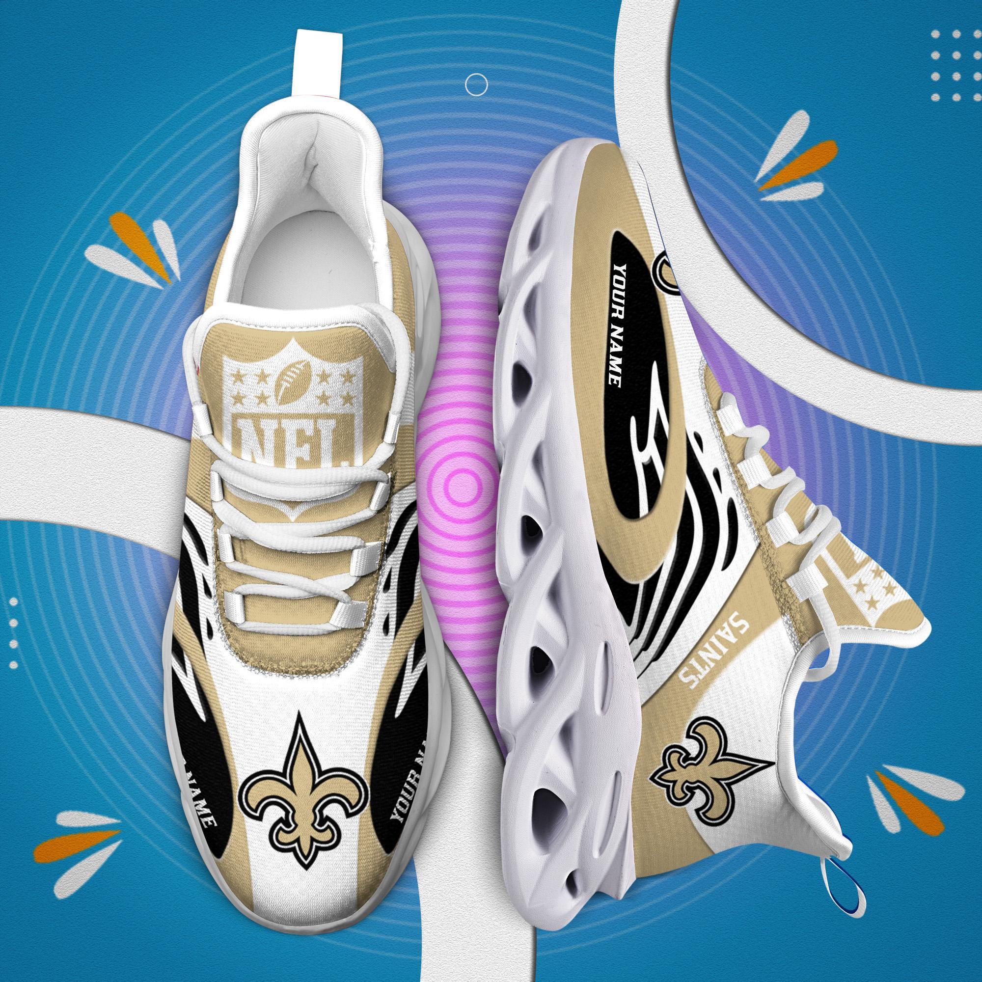 Personalized New Orleans Saints Max Soul Shoes Sneakers for Men And Women – NFL Football Fan Shoes, Team Sneakers