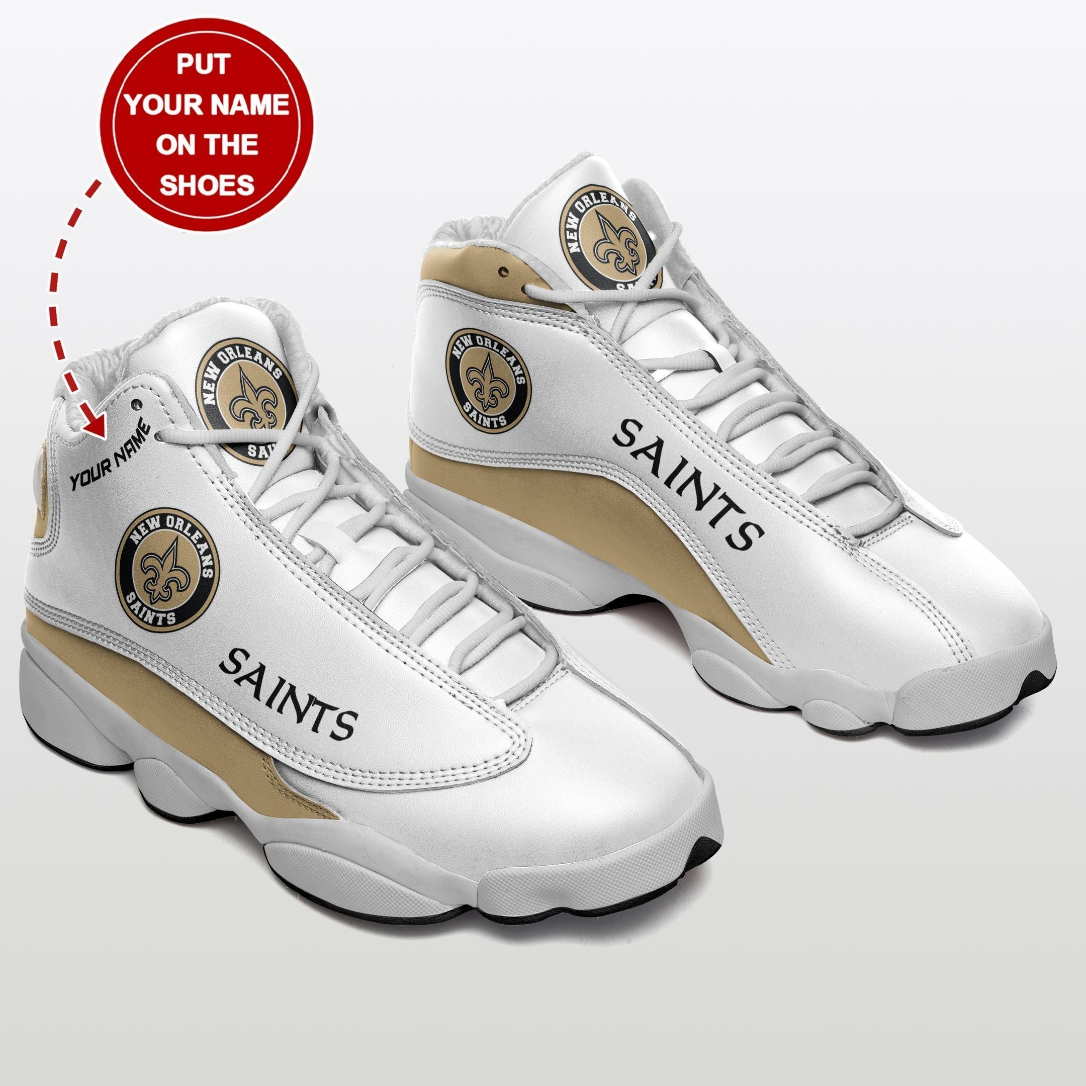Personalized New Orleans Saints NFL JD13 Sneakers Shoes for Men & Women | Custom Fan Gift