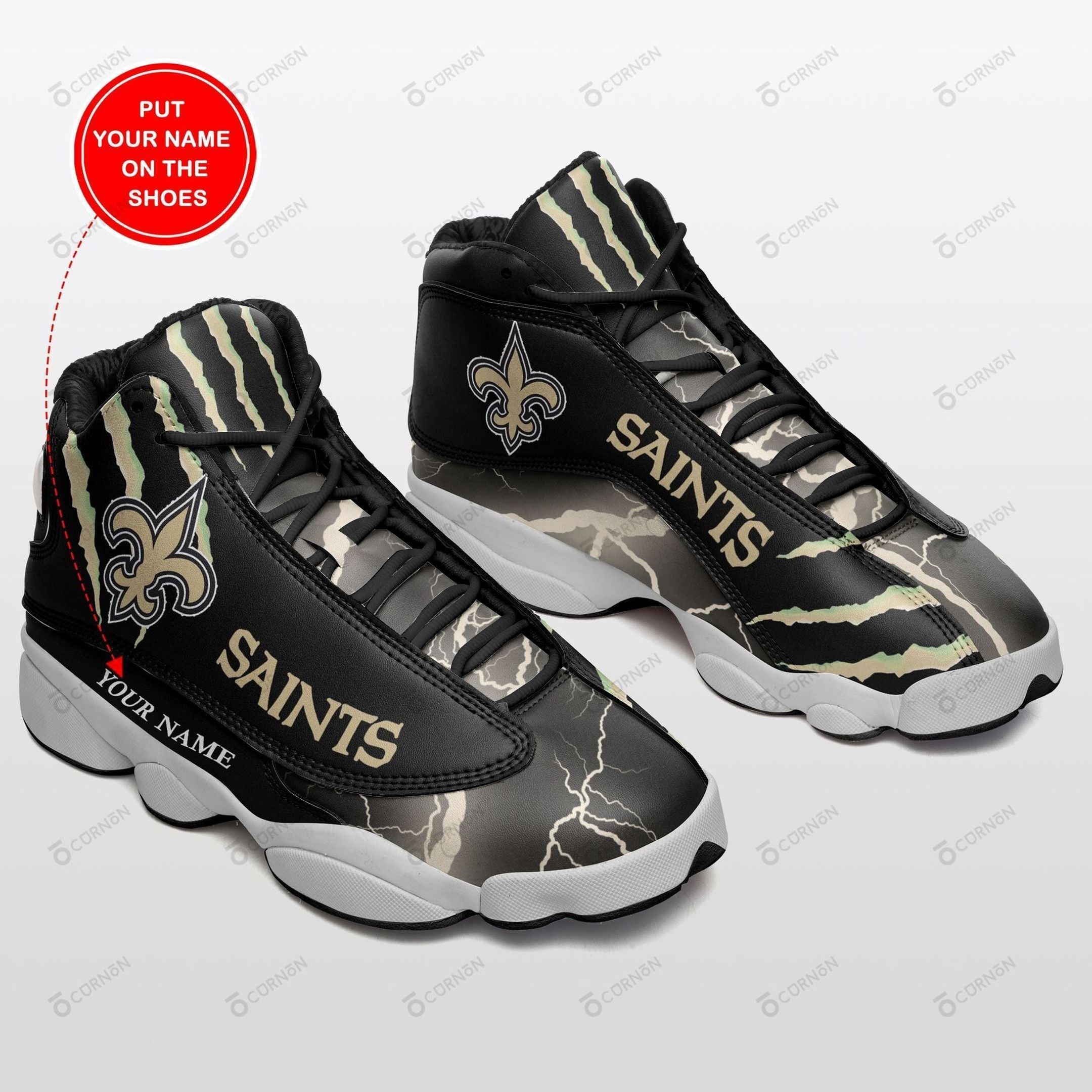 Personalized New Orleans Saints NFL JD13 Sneakers Shoes for Men & Women | Custom Fan Gift