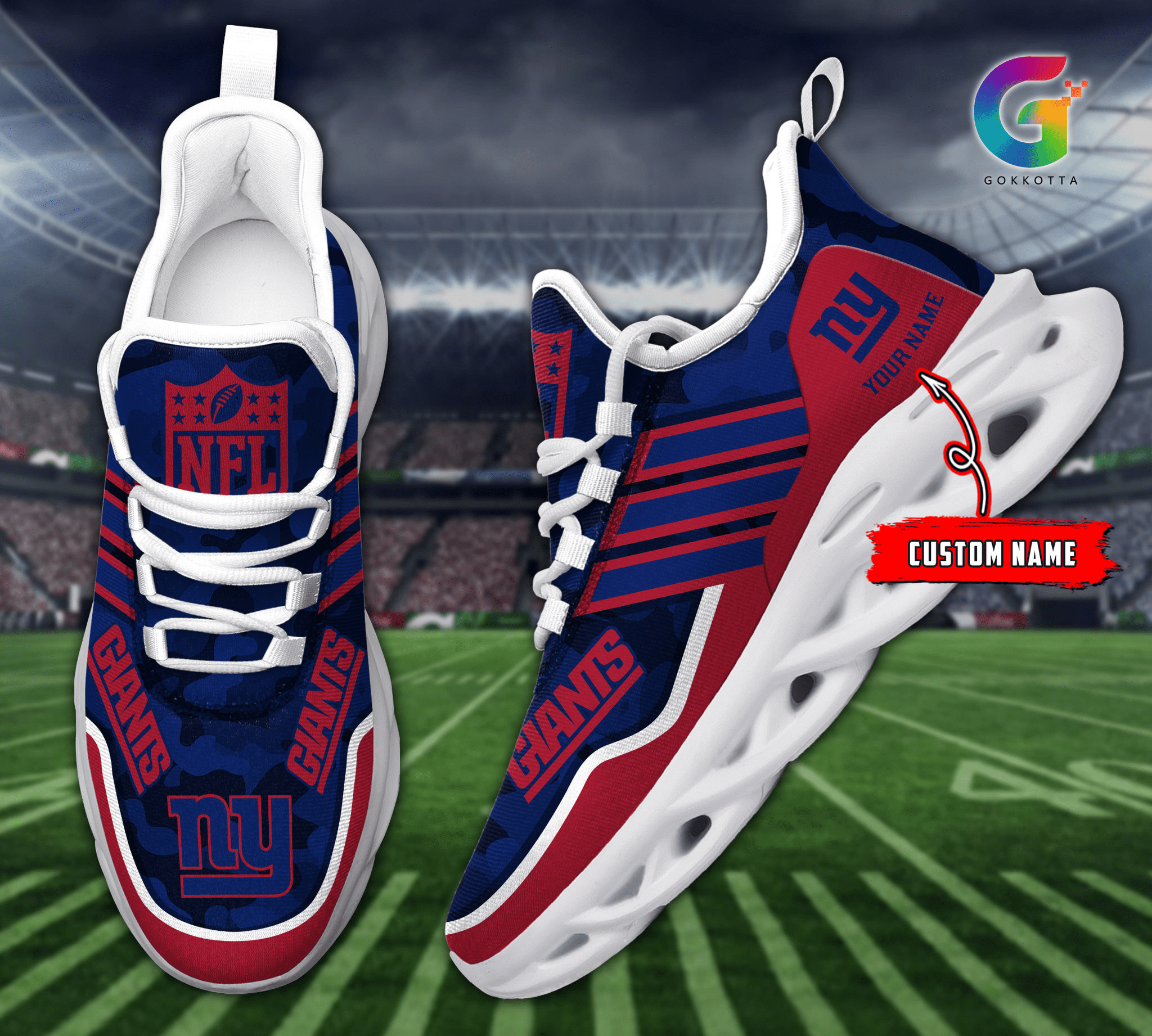 Personalized New York Giants Max Soul Shoes Sneakers for Men And Women – NFL Football Fan Shoes, Team Sneakers