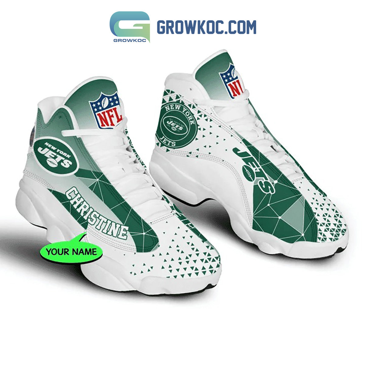Personalized New York Jets JD13 Sneakers Shoes for Men & Women | Custom Fan Gift