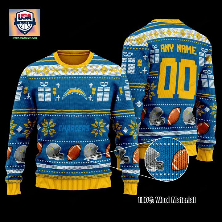 Personalized Nfl Los Angeles Chargers Custom Christmas Sweater