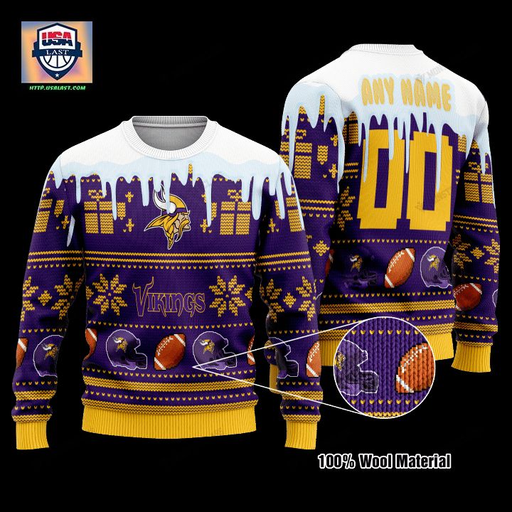 Personalized Nfl Minnesota Vikings Custom Christmas Sweater