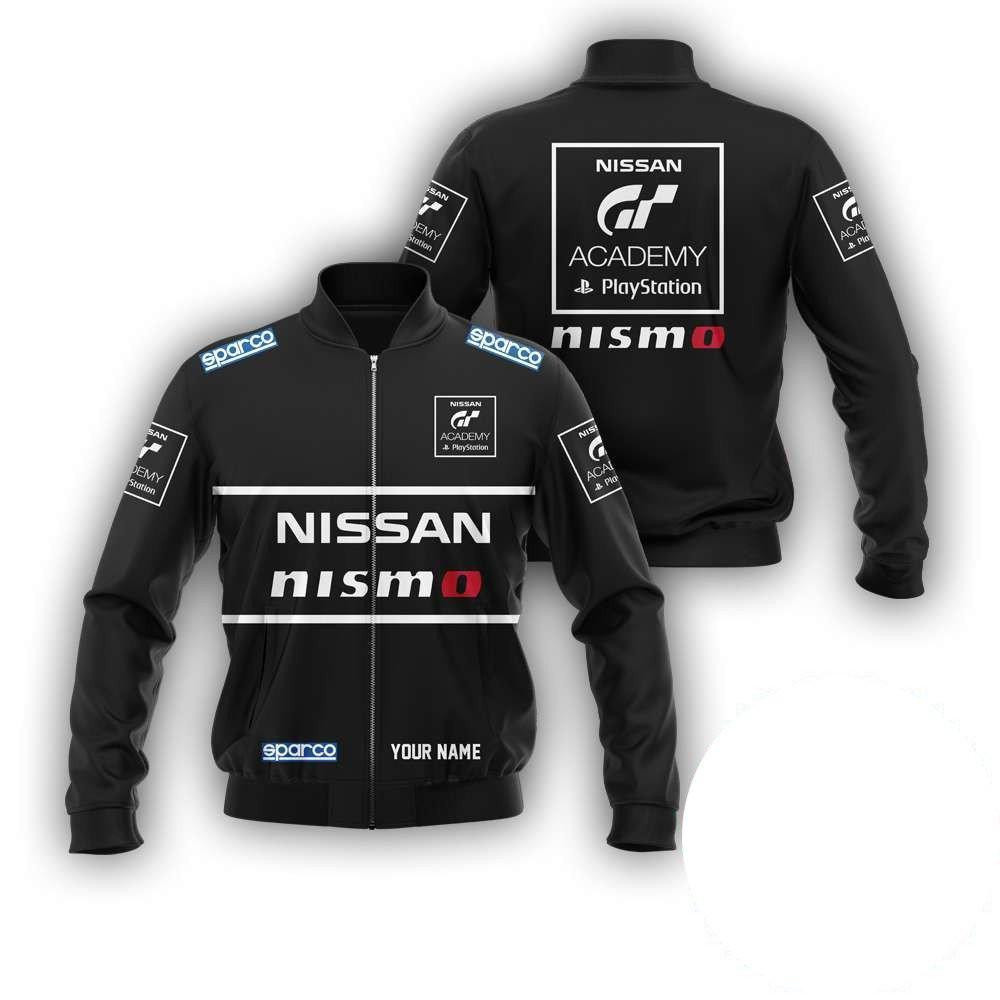 Personalized Nismo F1 Team Racing Nissan Sparco Bomber Jacket | Motorsport Racing Jacket for Men & Women | Racing Fan Gift