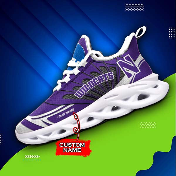 Personalized Northwestern Wildcats NCAA Max Soul Shoes Sneakers for Men And Women – NCAA Fan Shoes, Team Sneakers - Image 3