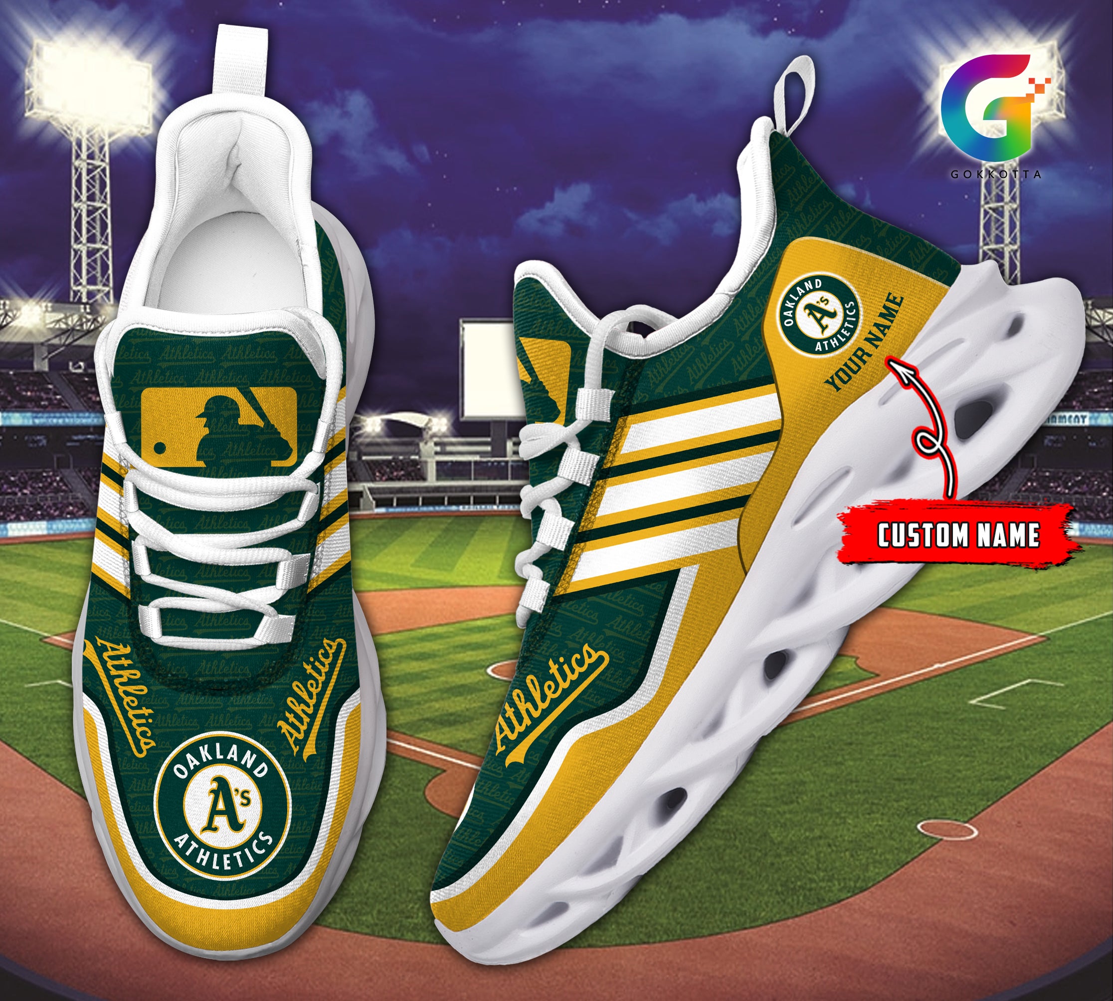 Personalized Oakland Athletics NCAA Max Soul Shoes Sneakers for Men And Women – NCAA Fan Shoes, Team Sneakers