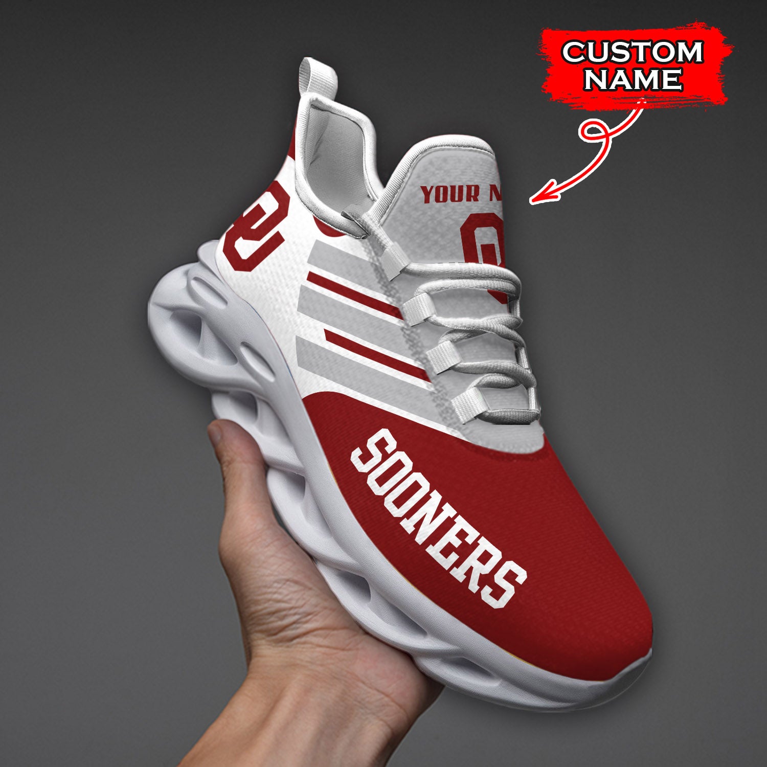 Personalized Oklahoma Sooners NCAA Max Soul Shoes Sneakers for Men And Women – NCAA Fan Shoes, Team Sneakers