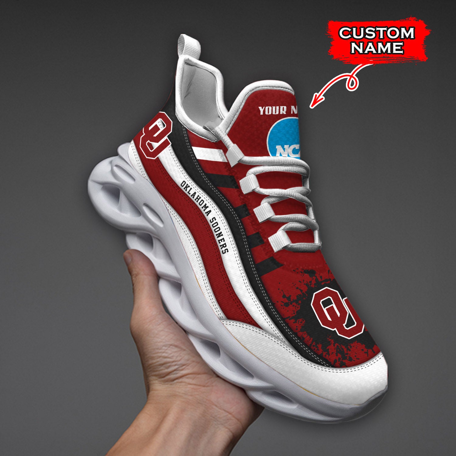 Personalized Oklahoma Sooners NCAA Max Soul Shoes Sneakers for Men And Women – NCAA Fan Shoes, Team Sneakers