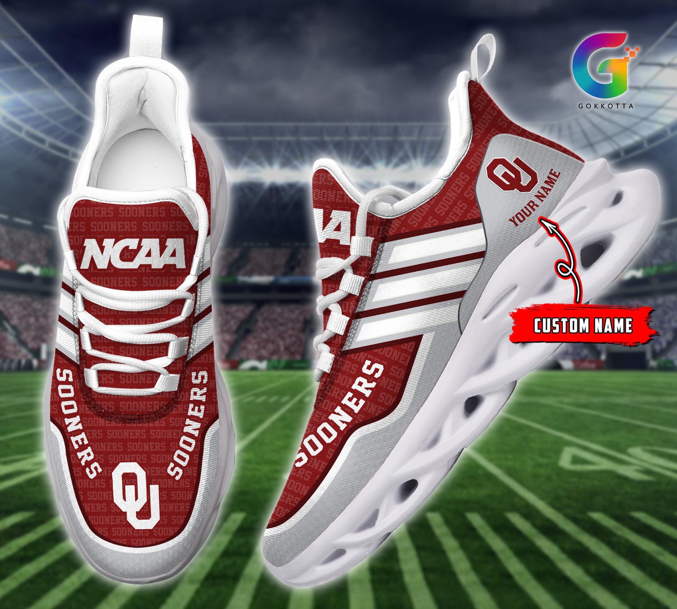 Personalized Oklahoma Sooners NCAA Max Soul Shoes Sneakers for Men And Women – NCAA Fan Shoes, Team Sneakers