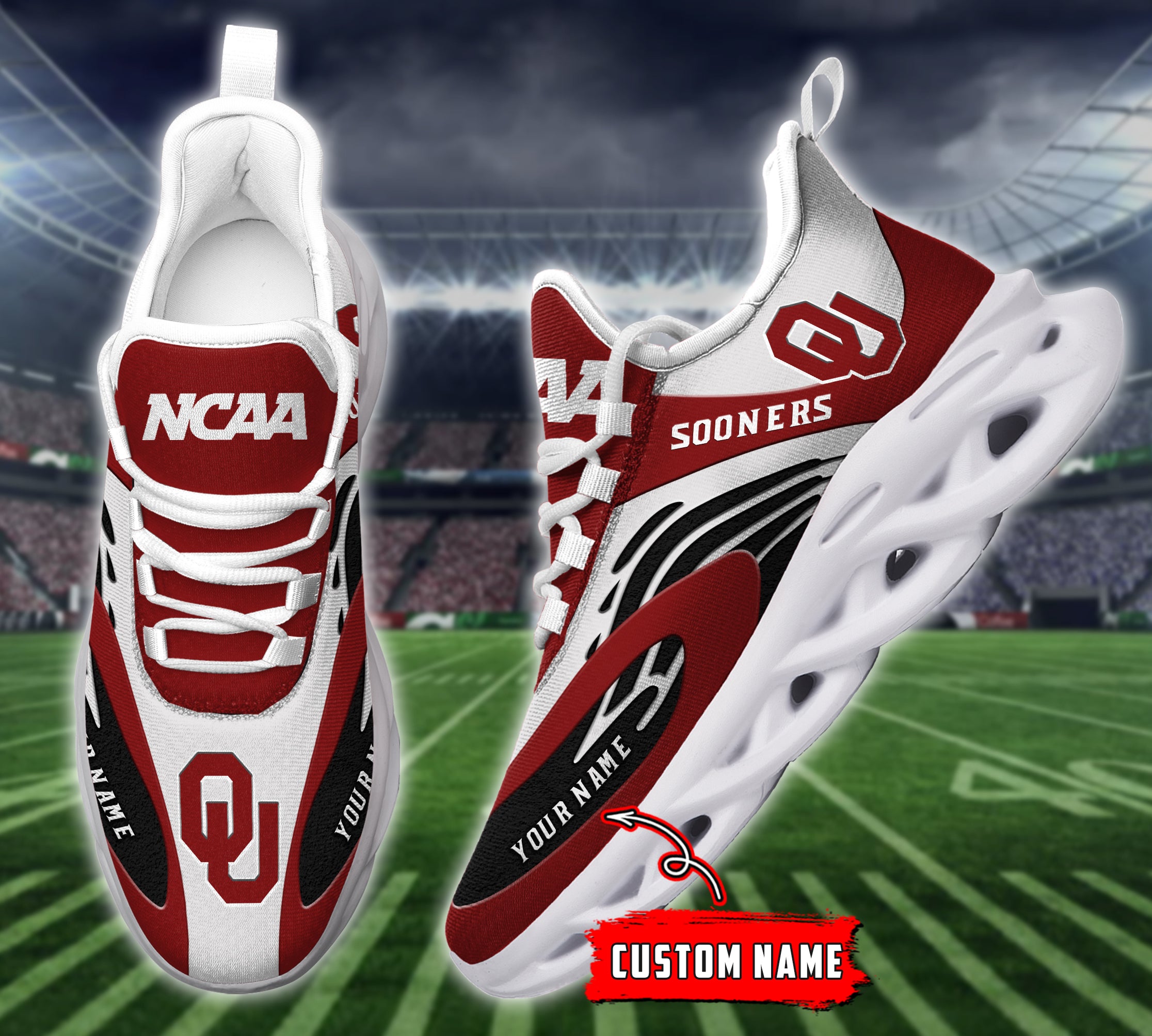 Personalized Oklahoma Sooners NCAA Max Soul Shoes Sneakers for Men And Women – NCAA Fan Shoes, Team Sneakers