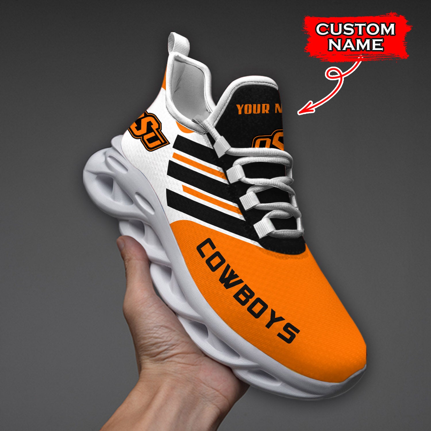 Personalized Oklahoma State Cowboys NCAA Max Soul ShoesSneakers for Men And Women – NCAA Fan Shoes, Team Sneakers