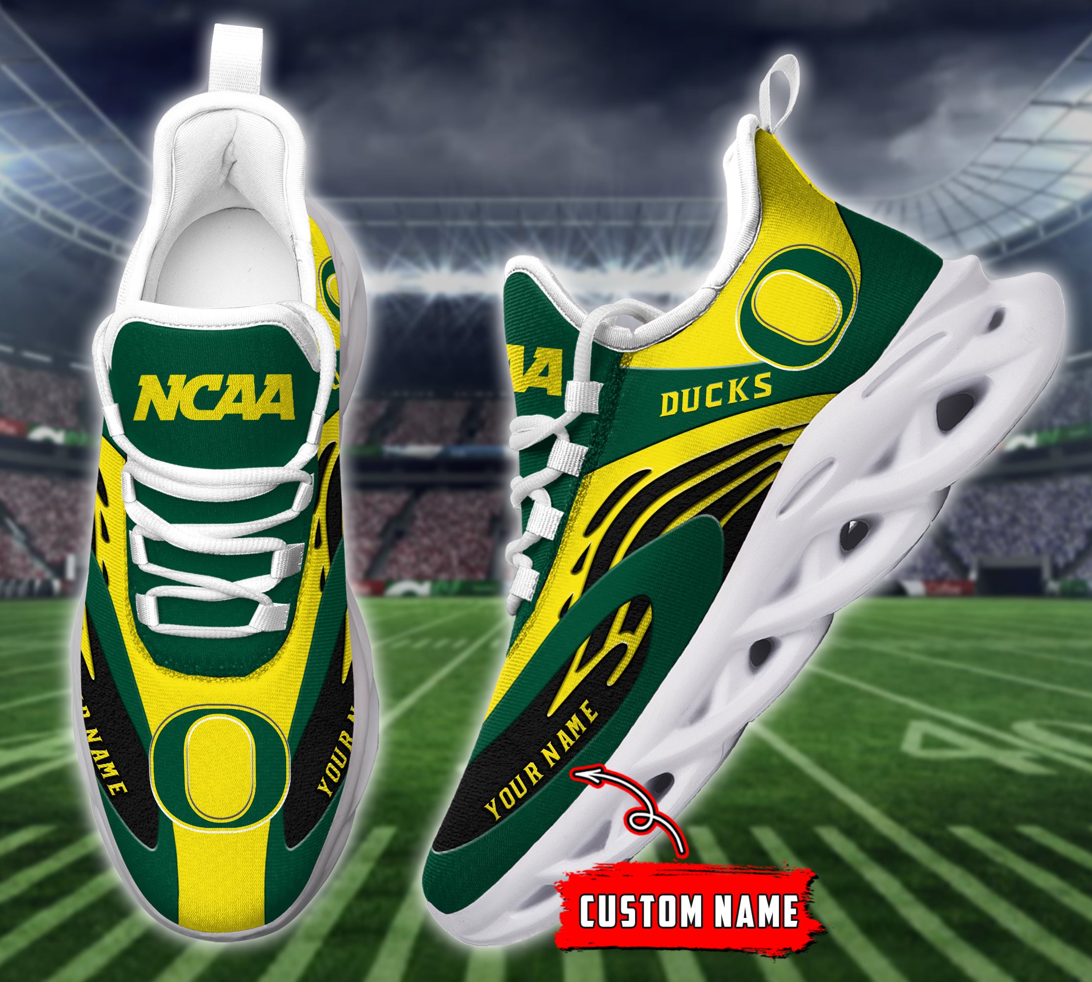 Personalized Oregon Ducks NCAA Max Soul Shoes Sneakers for Men And Women – NCAA Fan Shoes, Team Sneakers