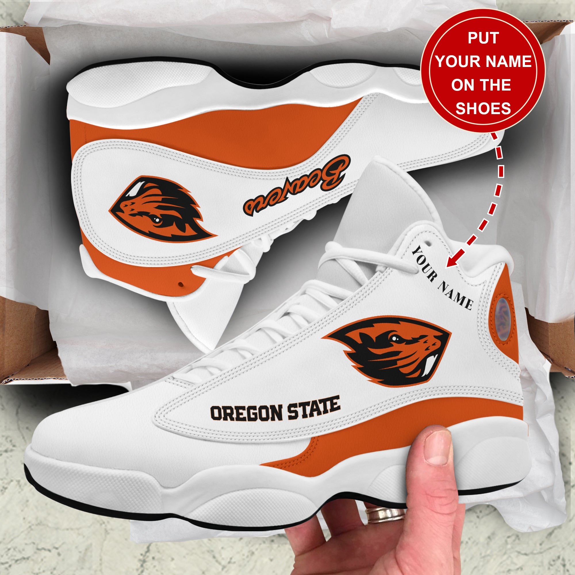 Personalized Oregon State Beavers JD13 Sneakers Shoes for Men & Women | Custom Fan Gift