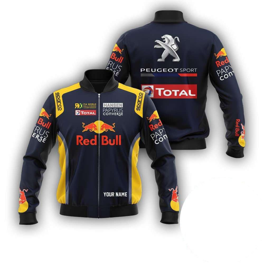 Personalized Peugeot Sport Racing Red Bull Bomber Jacket | Streetwear Jacket for Men & Women | Fan Gift