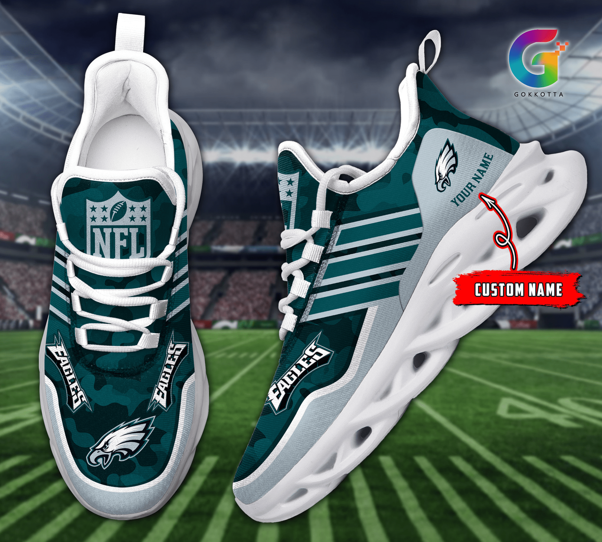 Personalized Philadelphia Eagles Max Soul Shoes Sneakers for Men And Women – NFL Football Fan Shoes, Team Sneakers