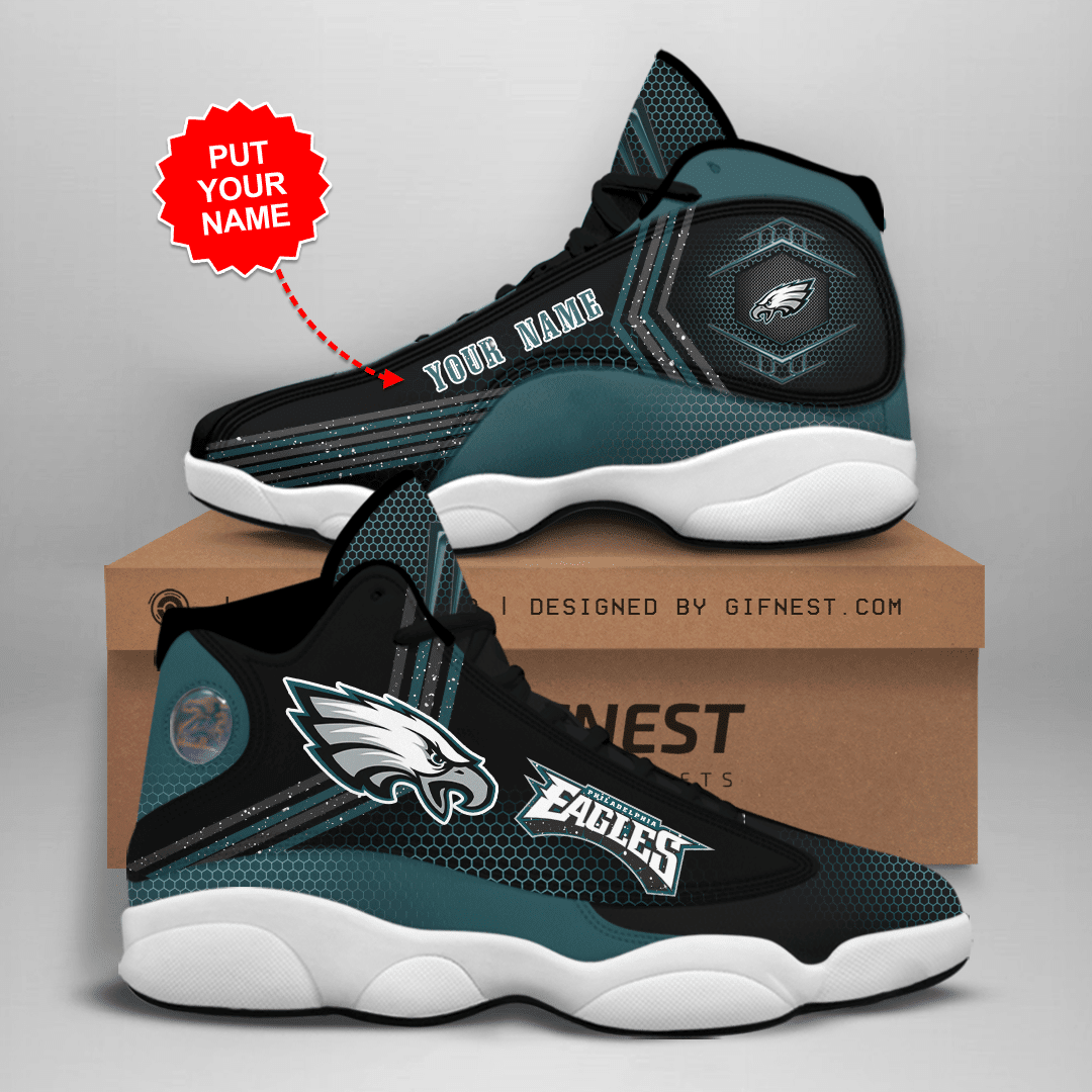 Personalized Philadelphia Eagles NFL JD13 Sneakers Shoes for Men & Women | Custom Fan Gift
