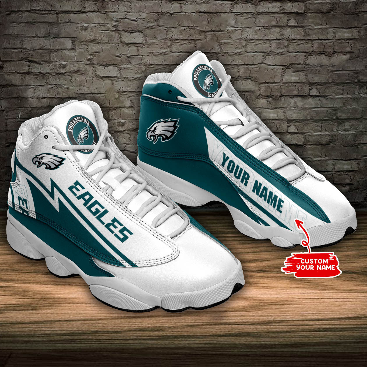 Personalized Philadelphia Eagles NFL JD13 Sneakers Shoes for Men & Women | Custom Fan Gift
