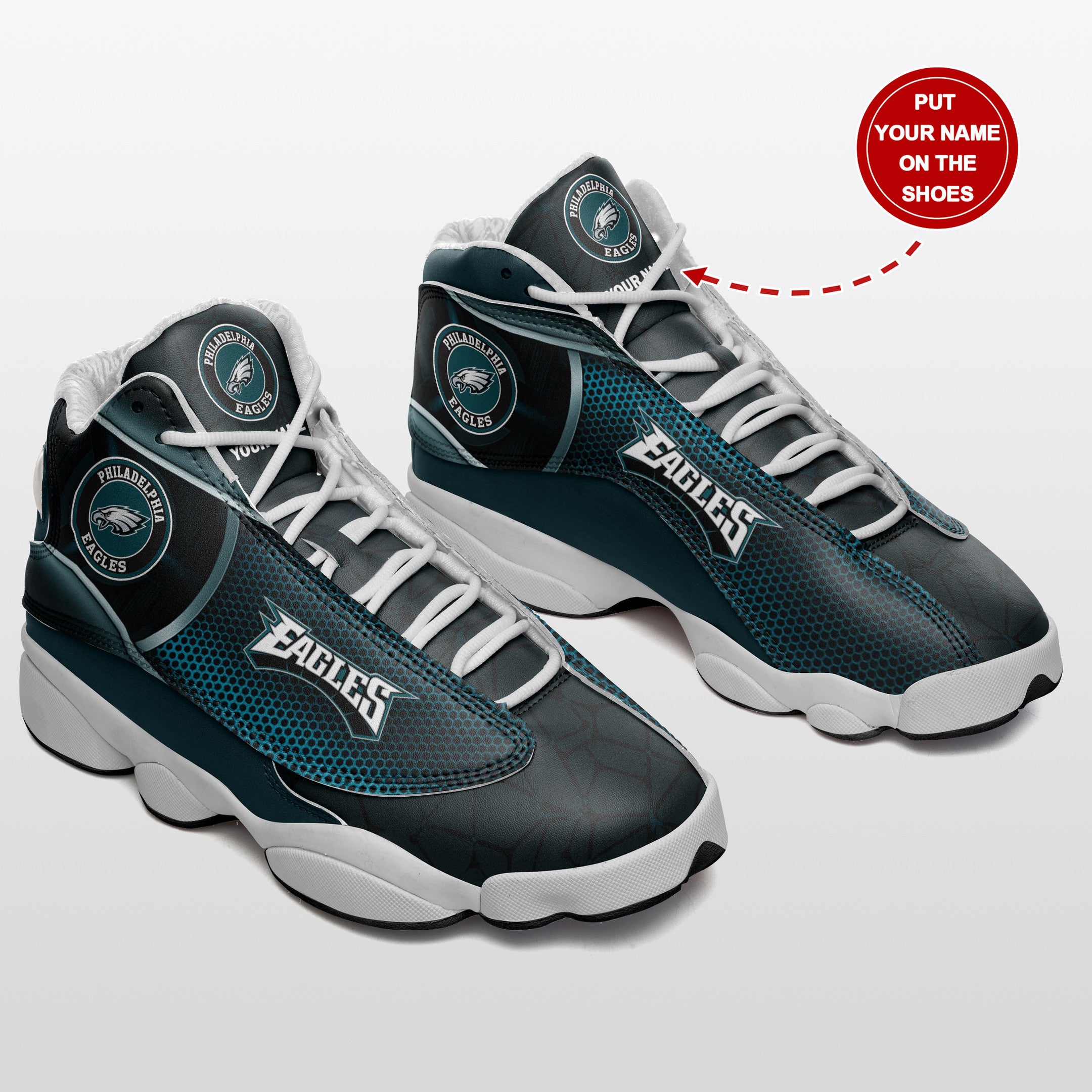 Personalized Philadelphia Eagles NFL JD13 Sneakers Shoes for Men & Women | Custom Fan Gift