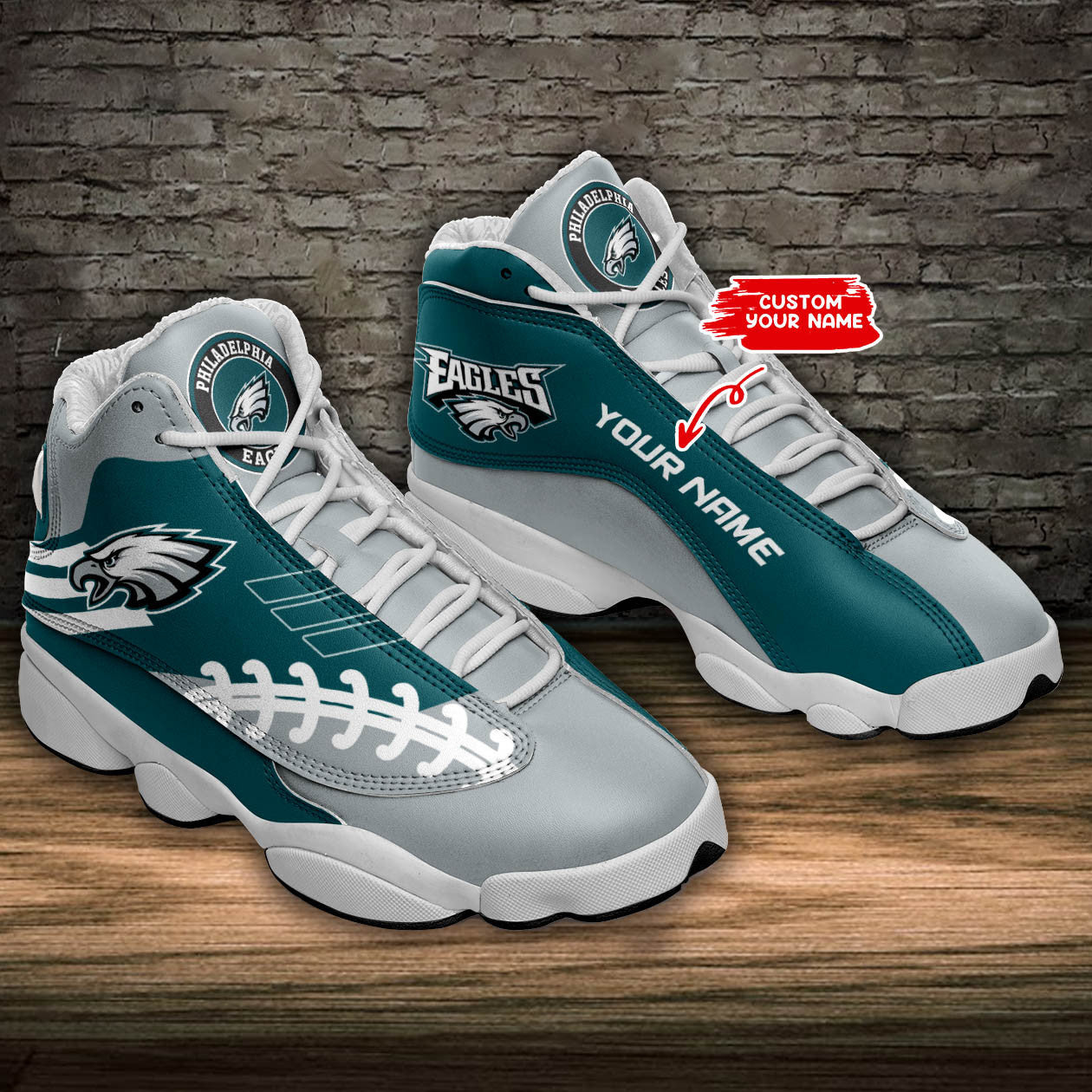 Personalized Philadelphia Eagles NFL JD13 Sneakers Shoes for Men & Women | Custom Fan Gift