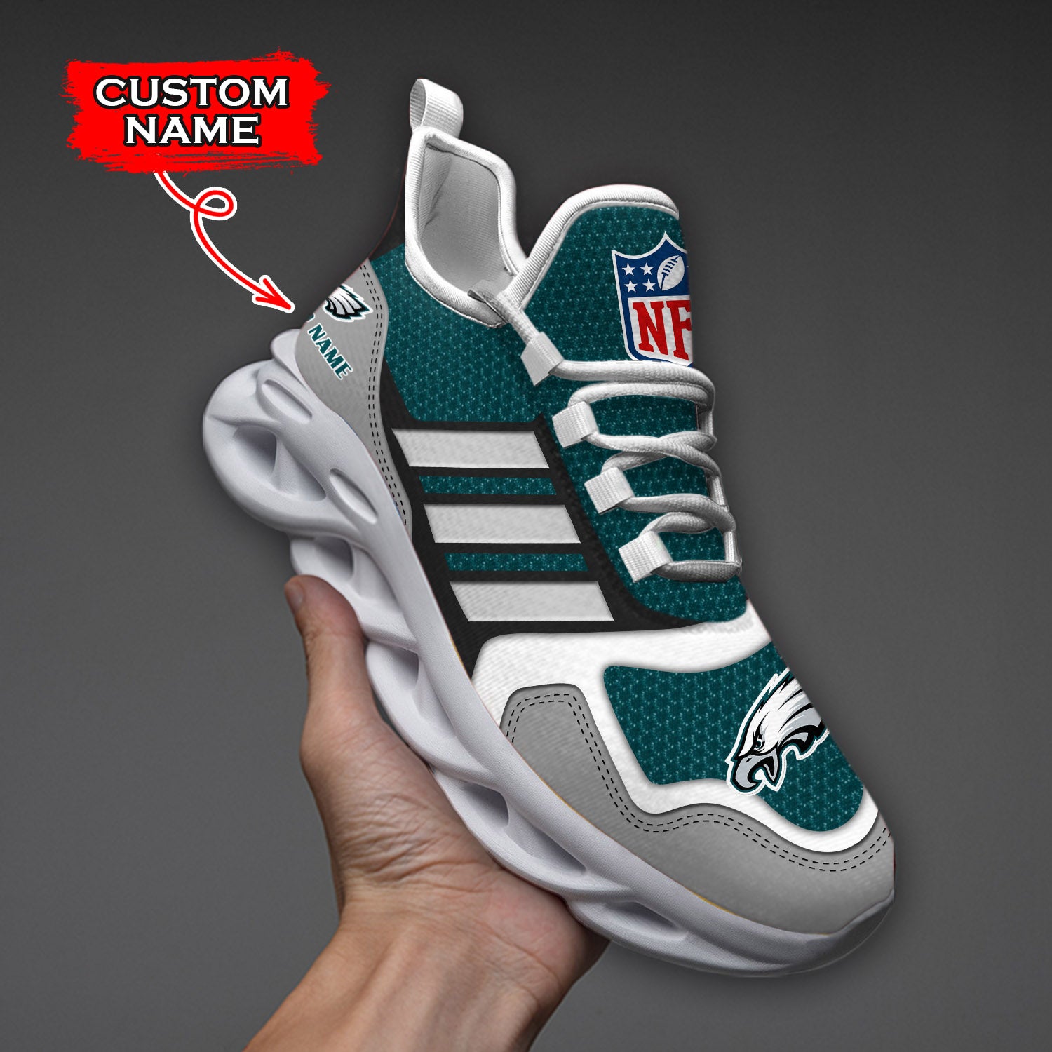Personalized Philadelphia Eagles NFL Max Soul Shoes Sneakers for Men And Women – NFL Football Fan Shoes, Team Sneakers