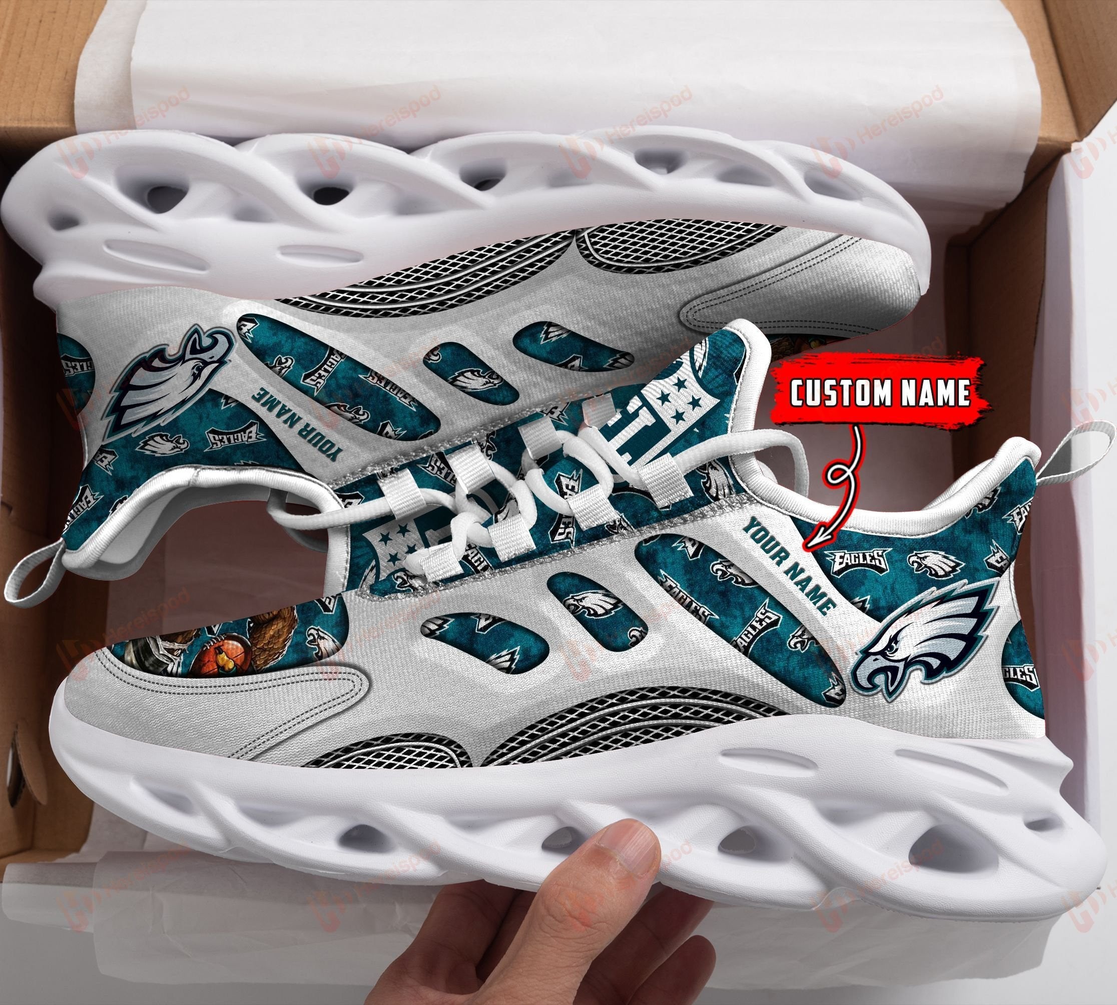 Personalized Philadelphia Eagles NFL Max Soul Shoes Sneakers for Men And Women – NFL Football Fan Shoes, Team Sneakers