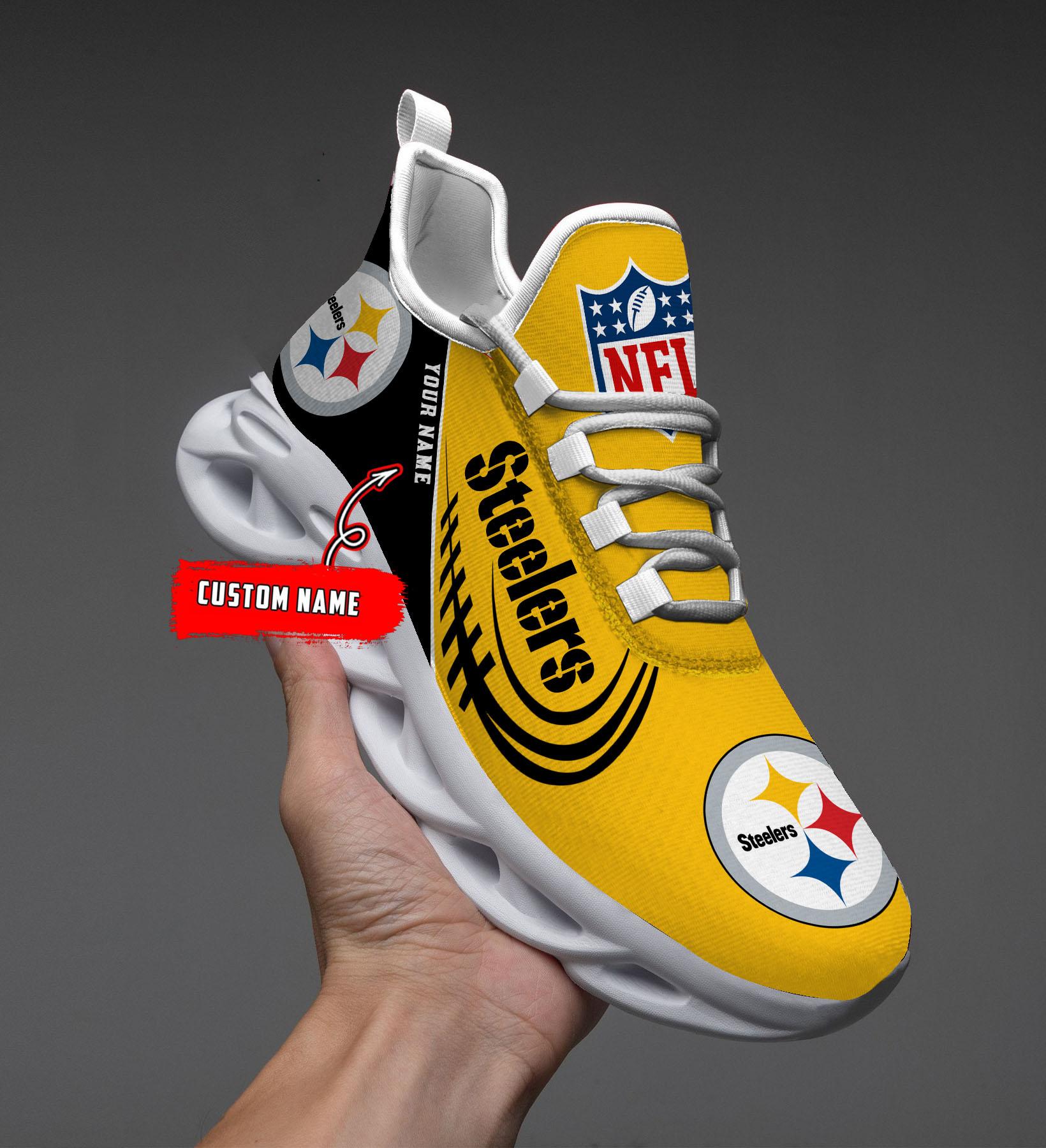 Personalized Pittsburgh Steelers Max Soul Shoes Sneakers for Men And Women – NFL Football Fan Shoes, Team Sneakers