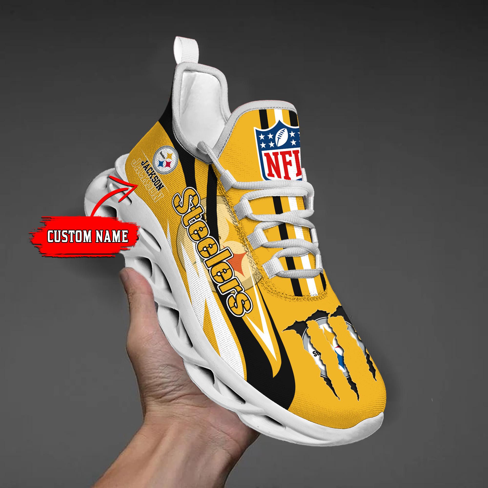 Personalized Pittsburgh Steelers Max Soul Shoes Sneakers for Men And Women – NFL Football Fan Shoes, Team Sneakers