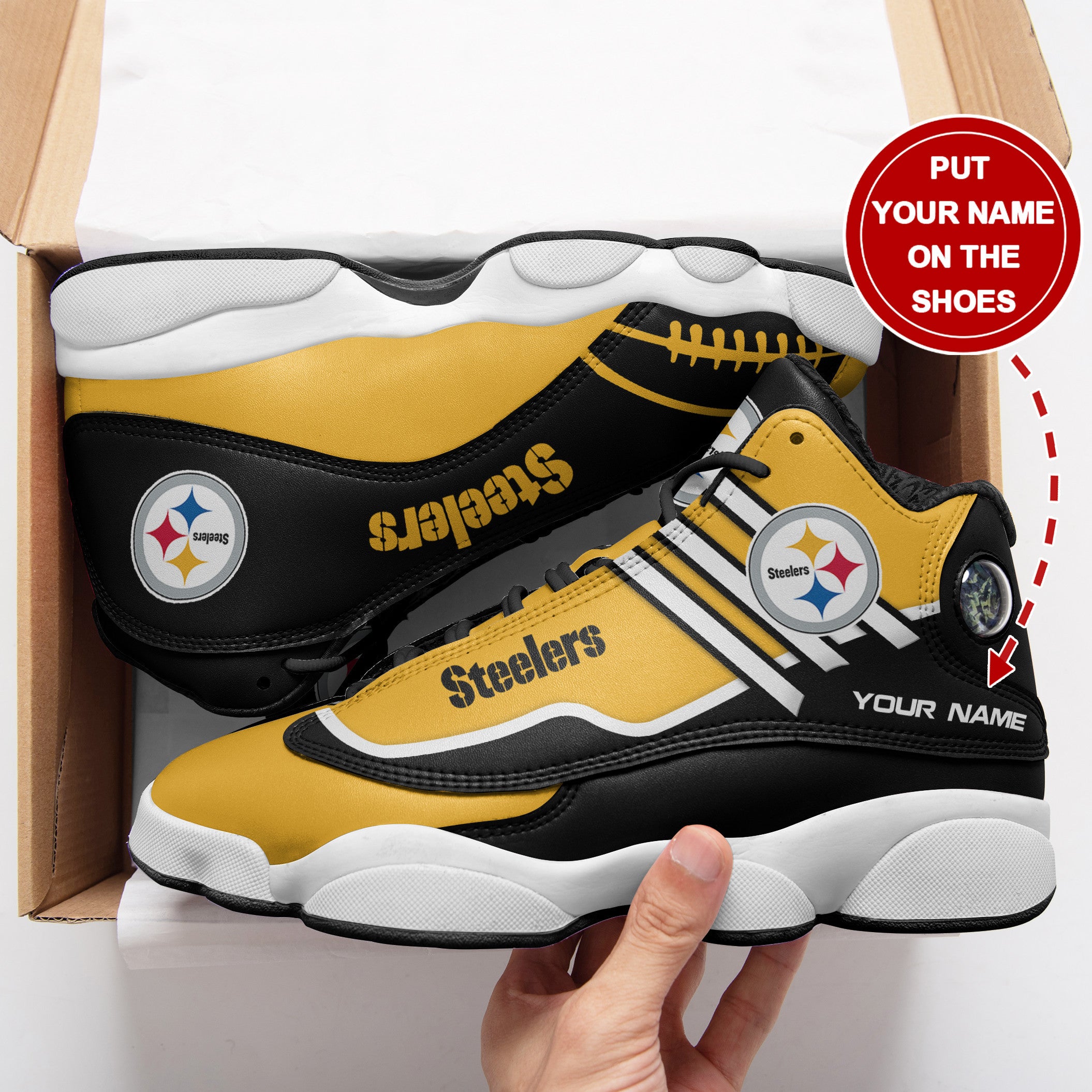 Personalized Pittsburgh Steelers NFL JD13 Sneakers Shoes for Men & Women | Custom Fan Gift