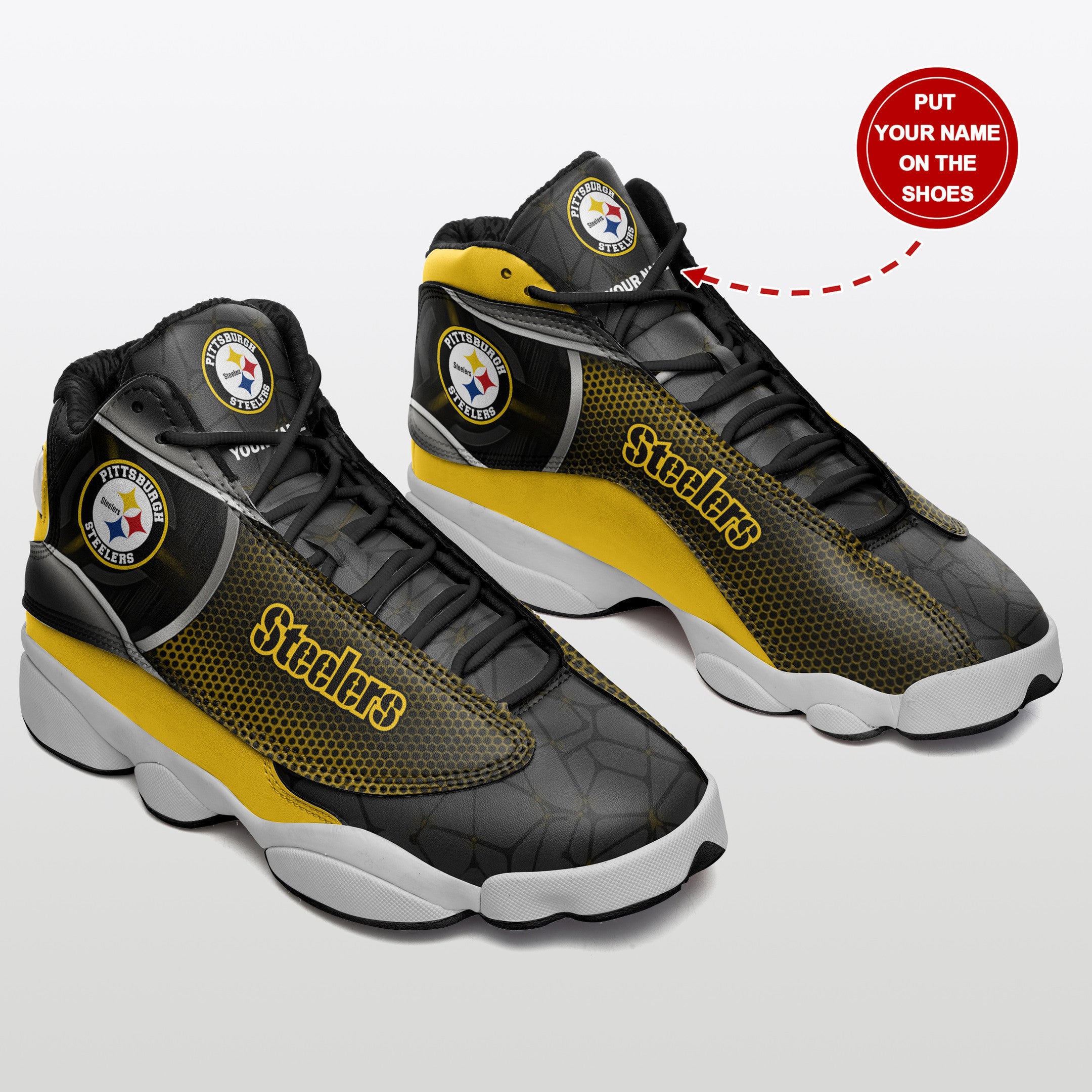Personalized Pittsburgh Steelers NFL JD13 Sneakers Shoes for Men & Women | Custom Fan Gift