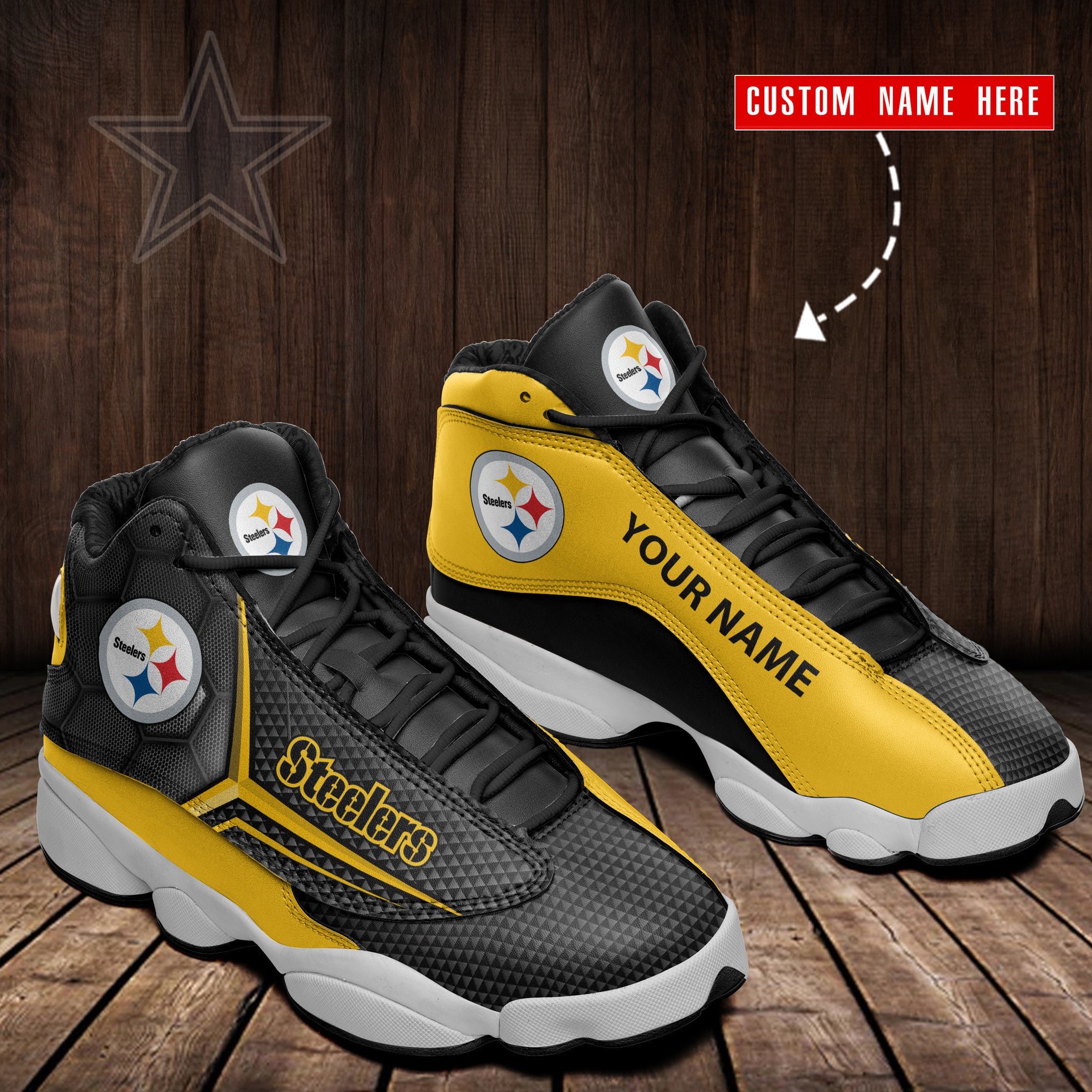 Personalized Pittsburgh Steelers NFL JD13 Sneakers Shoes for Men & Women | Custom Fan Gift