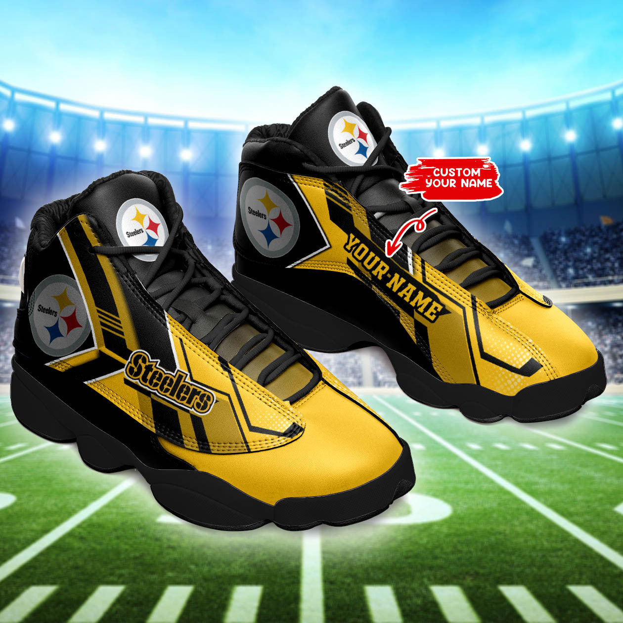 Personalized Pittsburgh Steelers NFL JD13 Sneakers Shoes for Men & Women | Custom Fan Gift