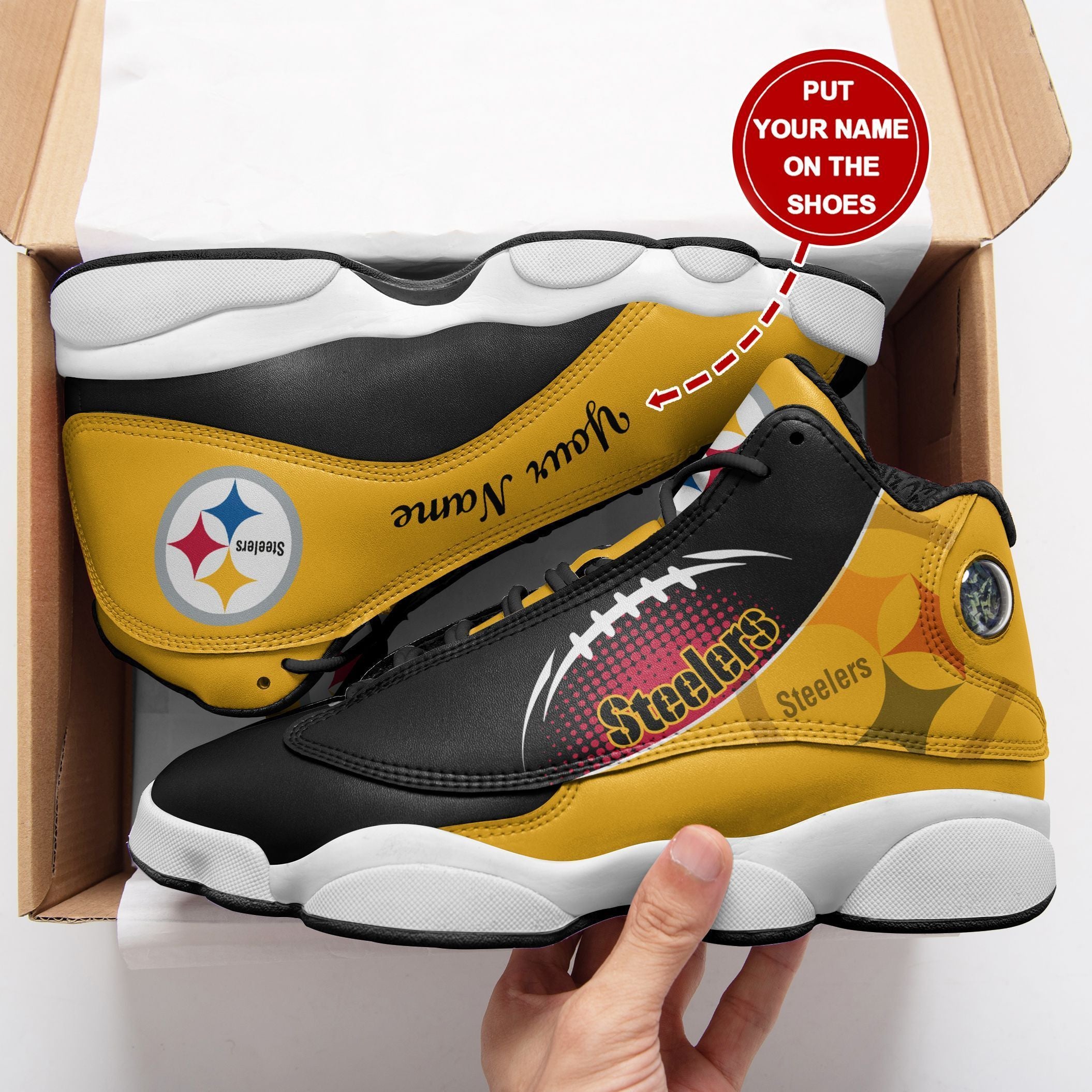Personalized Pittsburgh Steelers NFL JD13 Sneakers Shoes for Men & Women | Custom Fan Gift