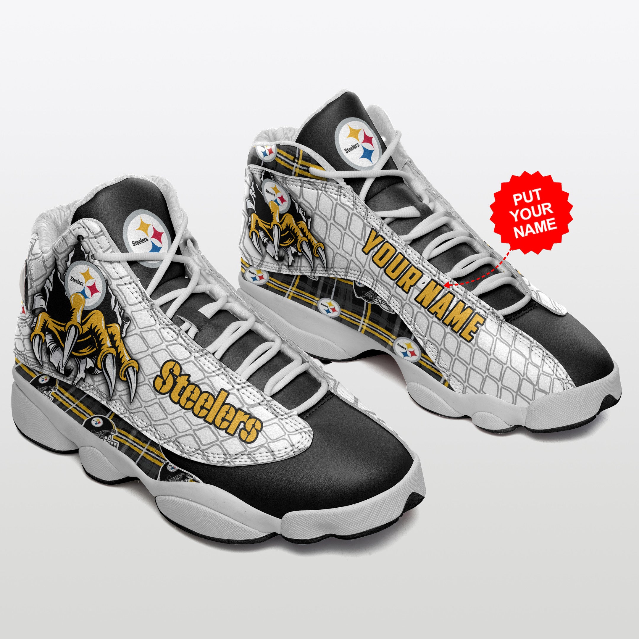 Personalized Pittsburgh Steelers NFL JD13 Sneakers Shoes for Men & Women | Custom Fan Gift