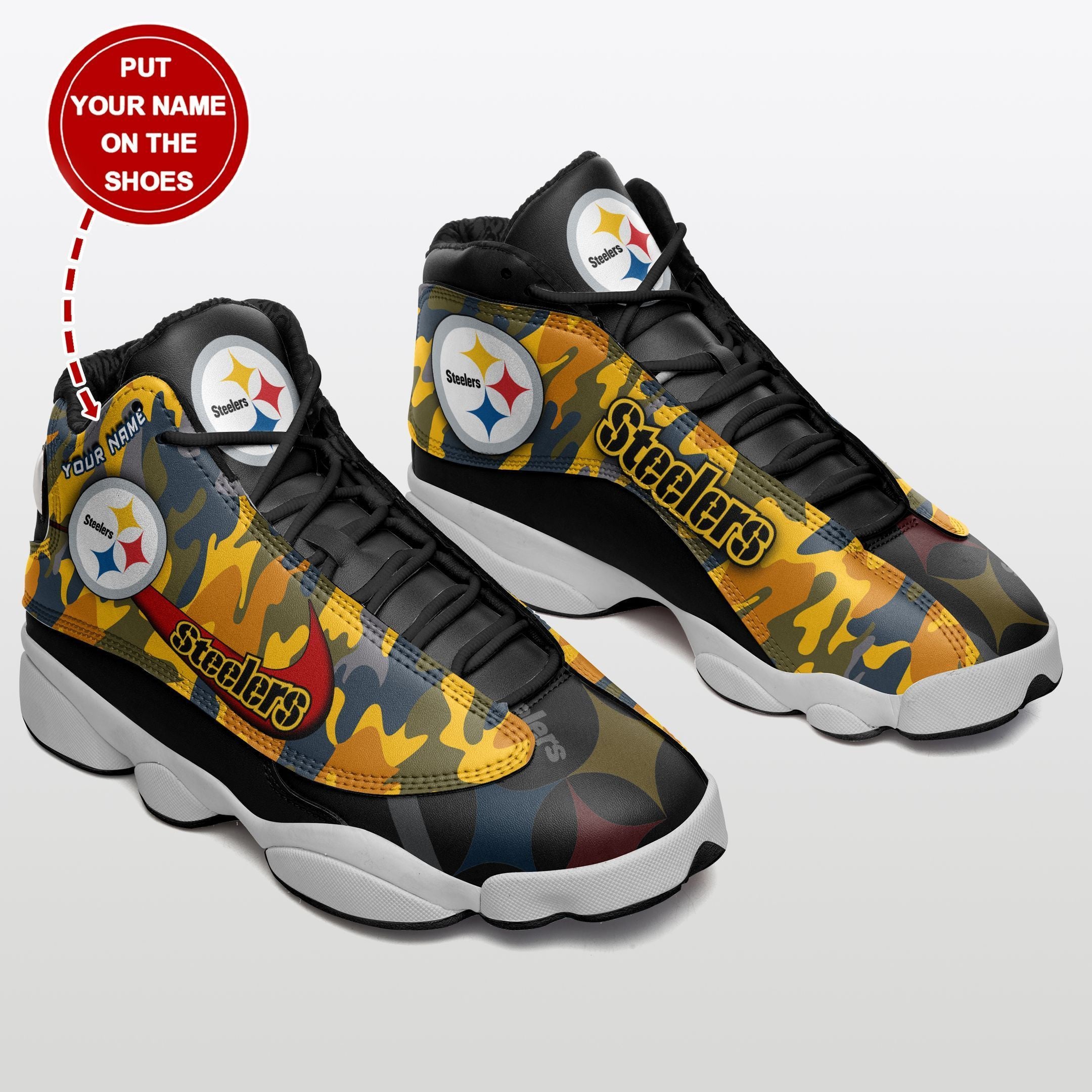 Personalized Pittsburgh Steelers NFL JD13 Sneakers Shoes for Men & Women | Custom Fan Gift