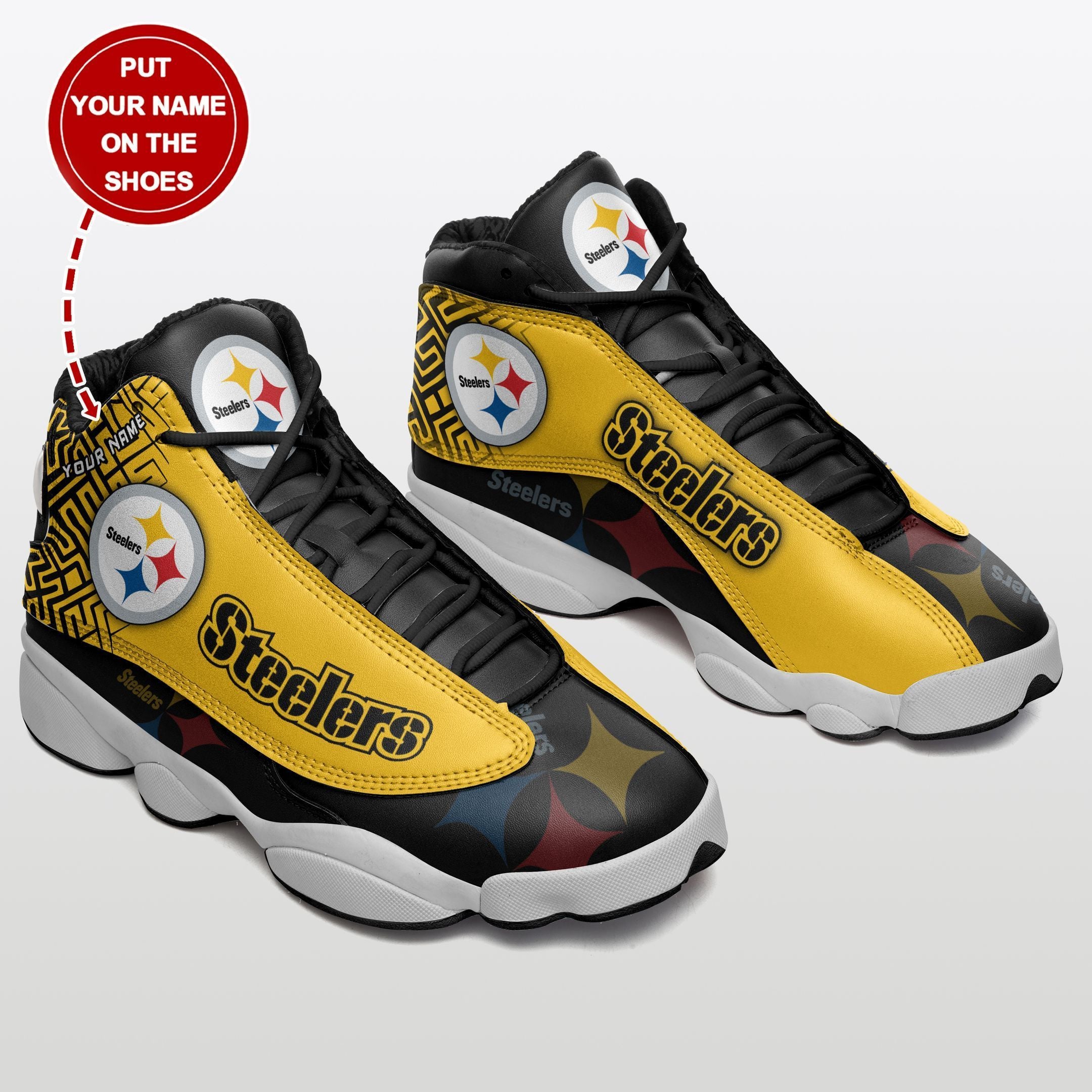 Personalized Pittsburgh Steelers NFL JD13 Sneakers Shoes for Men & Women | Custom Fan Gift