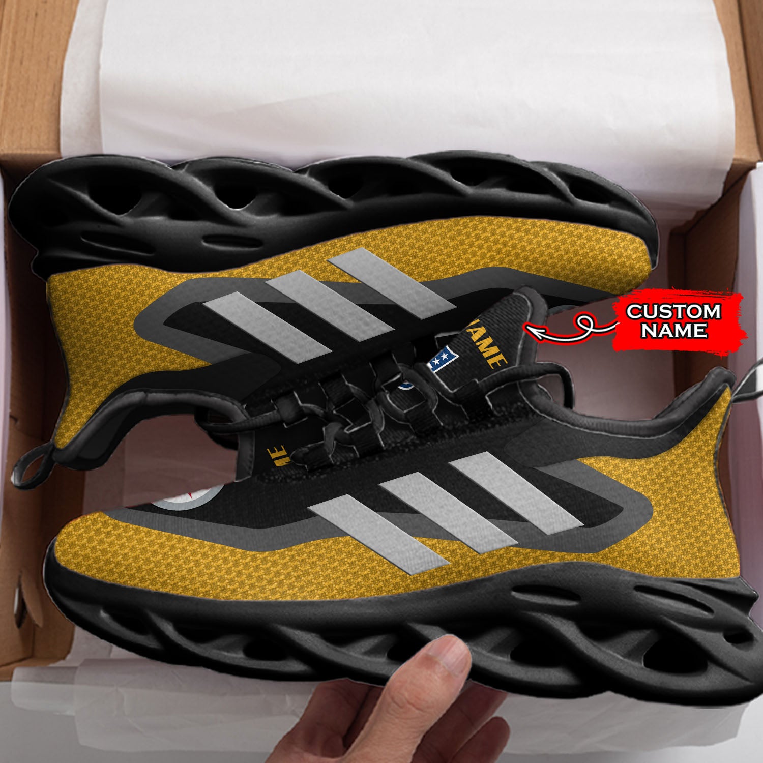 Personalized Pittsburgh Steelers NFL Max Soul Shoes Sneakers for Men And Women – NFL Football Fan Shoes, Team Sneakers - Image 4