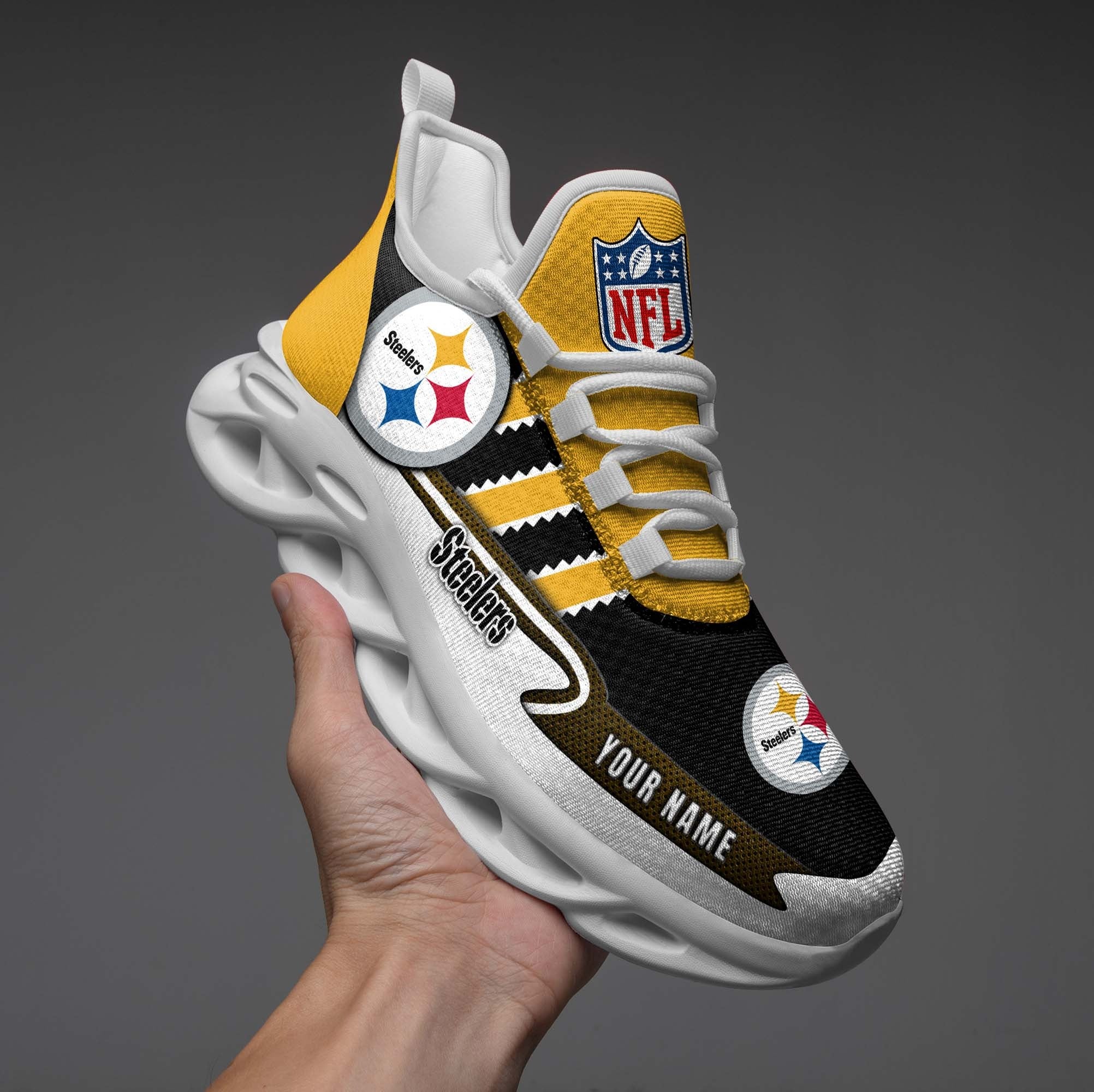 Personalized Pittsburgh Steelers NFL Max Soul Shoes Sneakers for Men And Women – NFL Football Fan Shoes, Team Sneakers