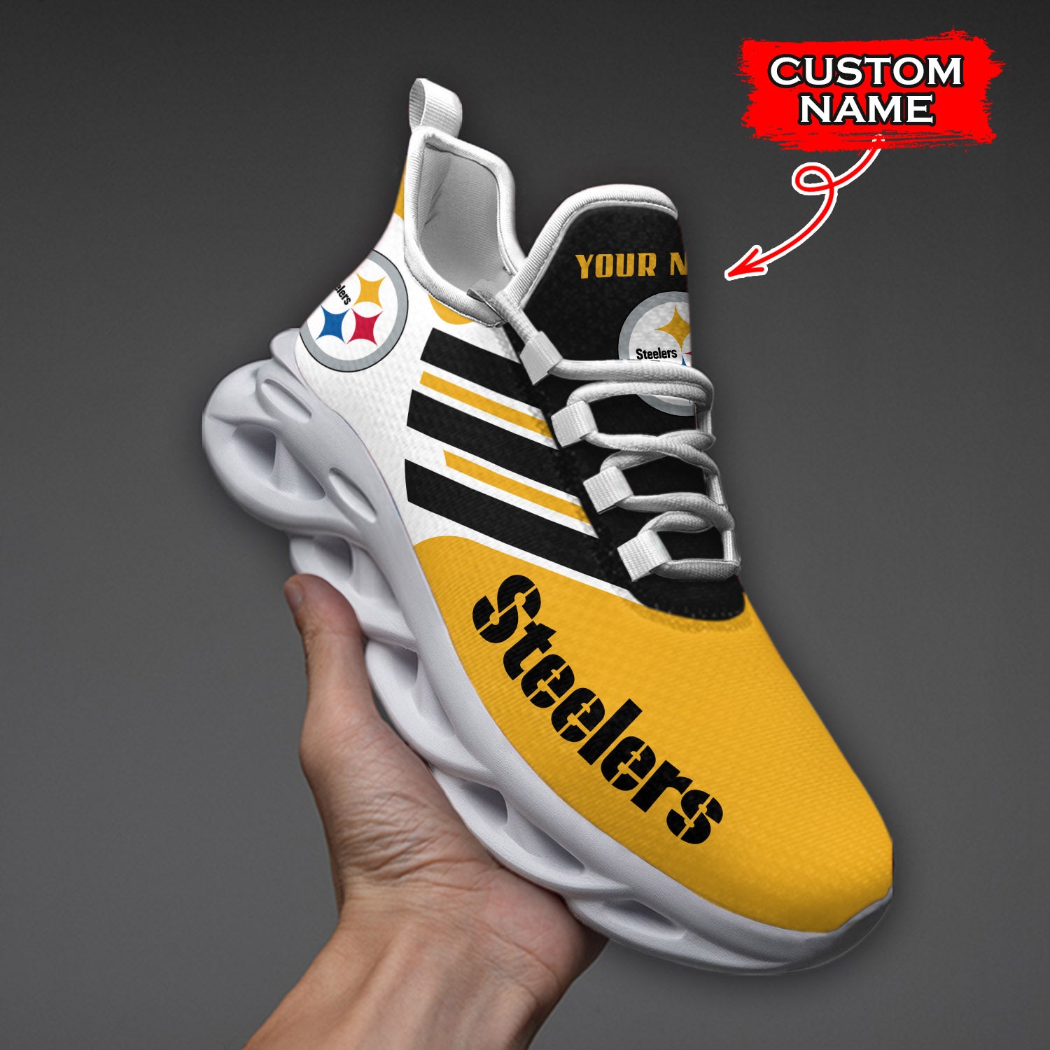 Personalized Pittsburgh Steelers NFL Max Soul Shoes Sneakers for Men And Women – NFL Football Fan Shoes, Team Sneakers