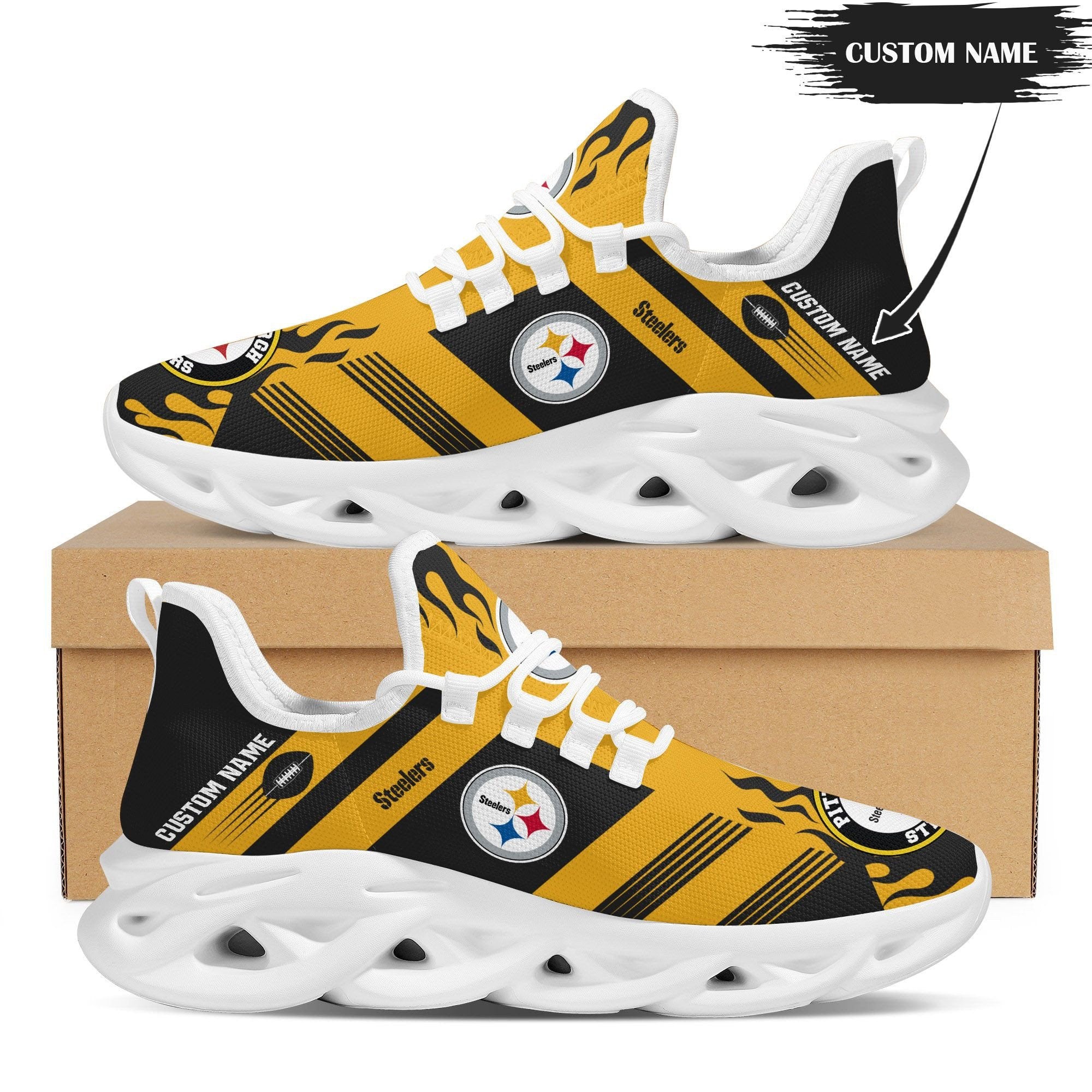 Personalized Pittsburgh Steelers NFL Max Soul Shoes Sneakers for Men And Women – NFL Football Fan Shoes, Team Sneakers