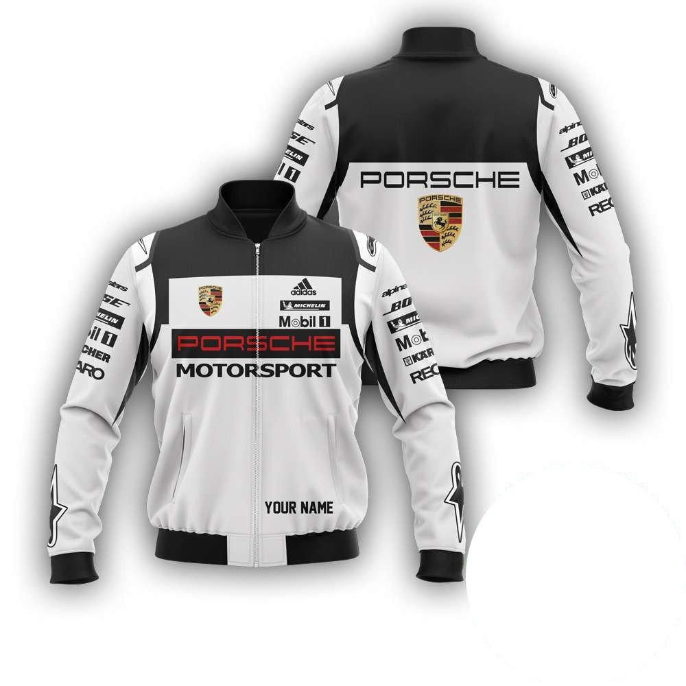 Personalized Porsche Motorsport Racing Bomber Jacket | Motorsport Racing Jacket for Men & Women | Racing Fan Gift
