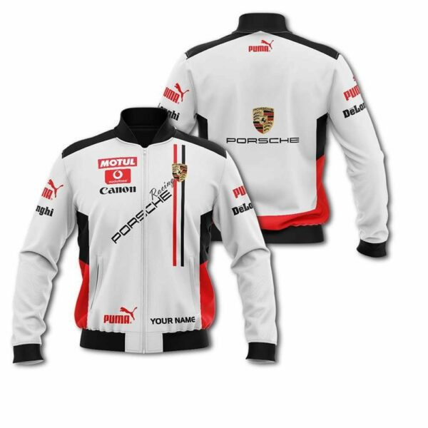 Personalized Porsche Racing Motul Canon Bomber Jacket | Automotive Jacket for Men & Women | Car Fan Gift