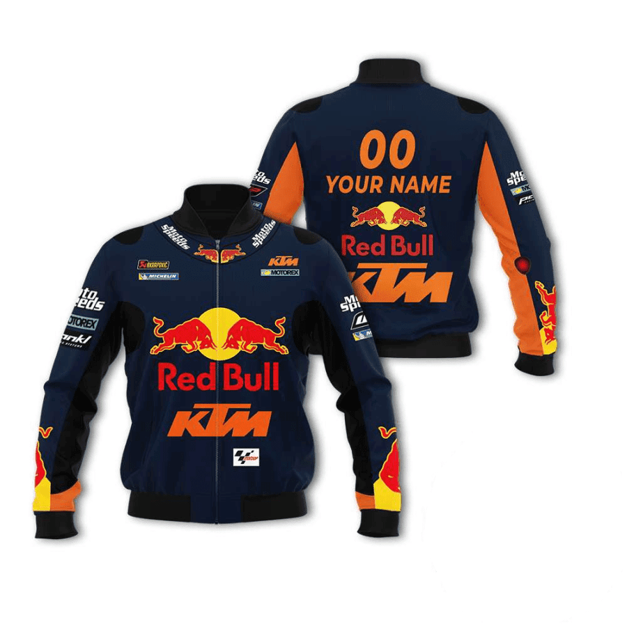 Personalized Red Bull Ktm Factory Bomber Jacket | Motorsport Racing Jacket for Men & Women | Racing Fan Gift