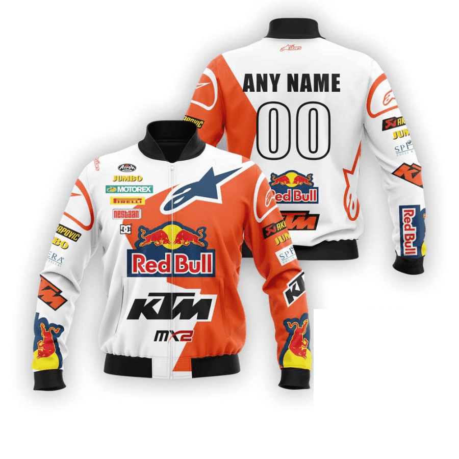 Personalized Red Bull Ktm Factory Motogp Racing MX2 Bomber Jacket | Motorsport Racing Jacket for Men & Women | Racing Fan Gift