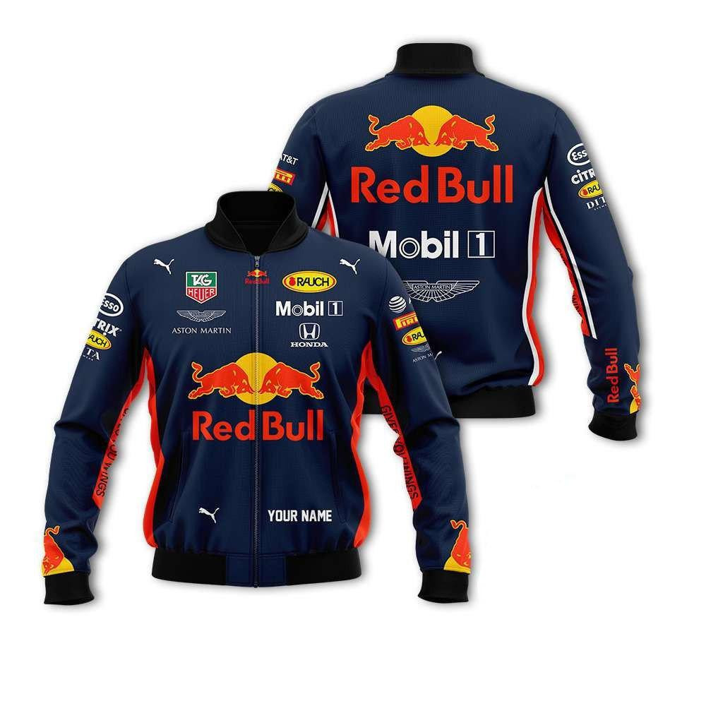 Personalized Red Bull Racing MOBIL1 Aston Martin Bomber Jacket | Streetwear Jacket for Men & Women | Fan Gift