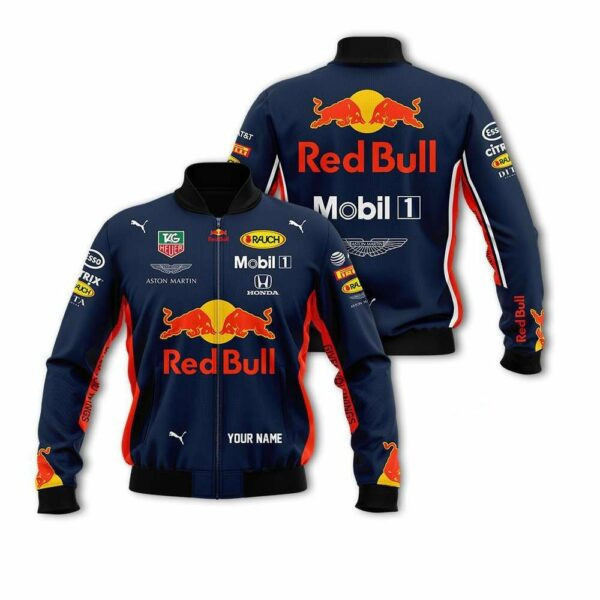 Personalized Red Bull Racing MOBIL1 Aston Martin Bomber Jacket | Streetwear Jacket for Men & Women | Fan Gift