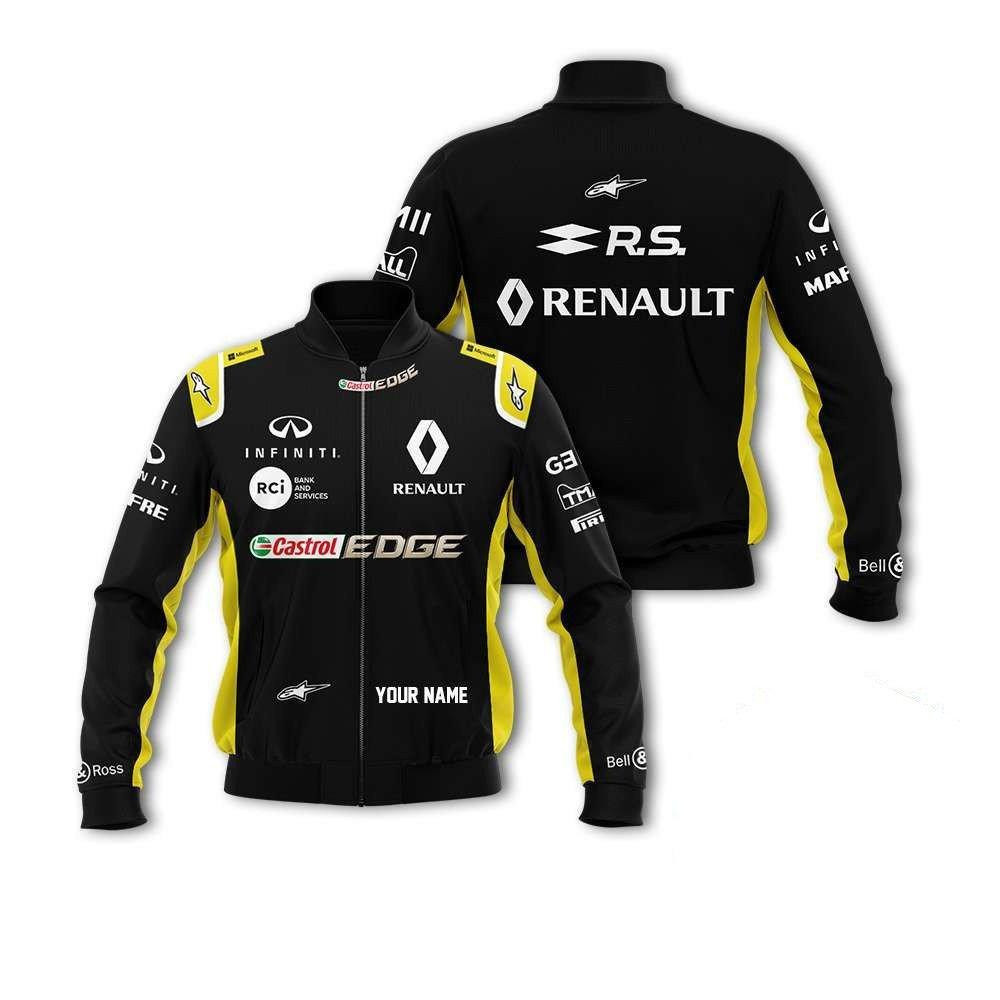 Personalized Renault F1 Team Racing Castrol Edge Bomber Jacket | Streetwear Jacket for Men & Women | Fan Gift