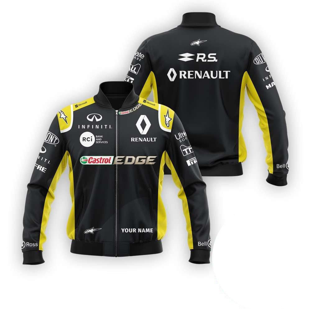 Personalized Renault F1 Team Racing Castrol Edge Infiniti Bomber Jacket | Automotive Jacket for Men & Women | Car Fan Gift