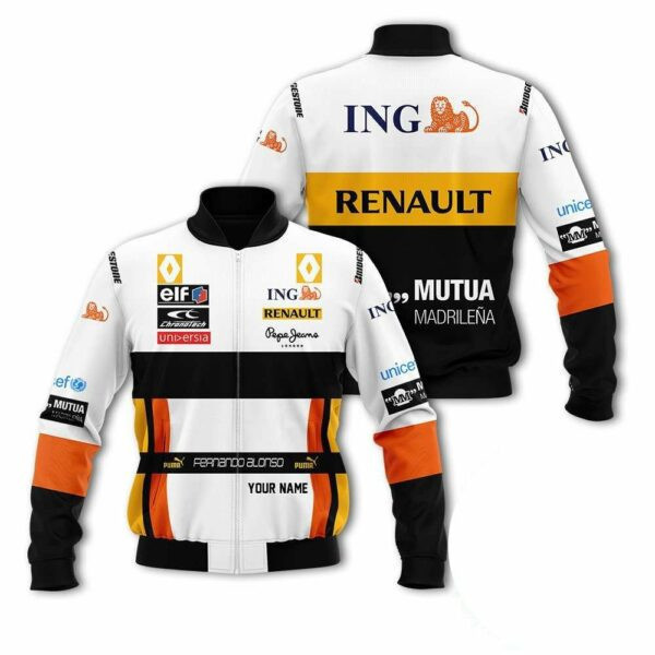 Personalized Renault F1 Team Racing Fernando Alonso Bomber Jacket | Streetwear Jacket for Men & Women | Fan Gift