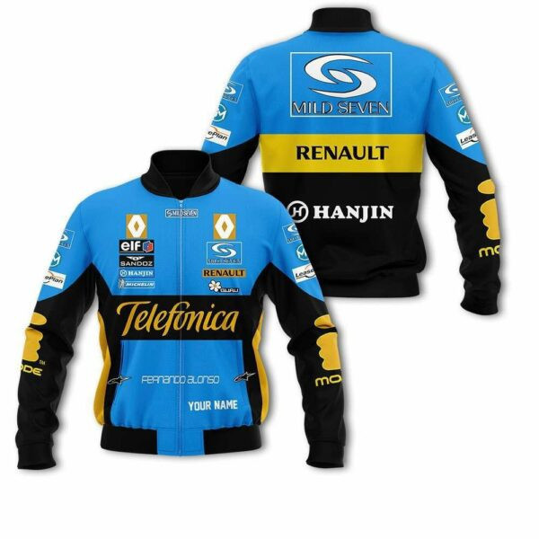 Personalized Renault F1 Team Racing Telefonica Bomber Jacket | Streetwear Jacket for Men & Women | Fan Gift