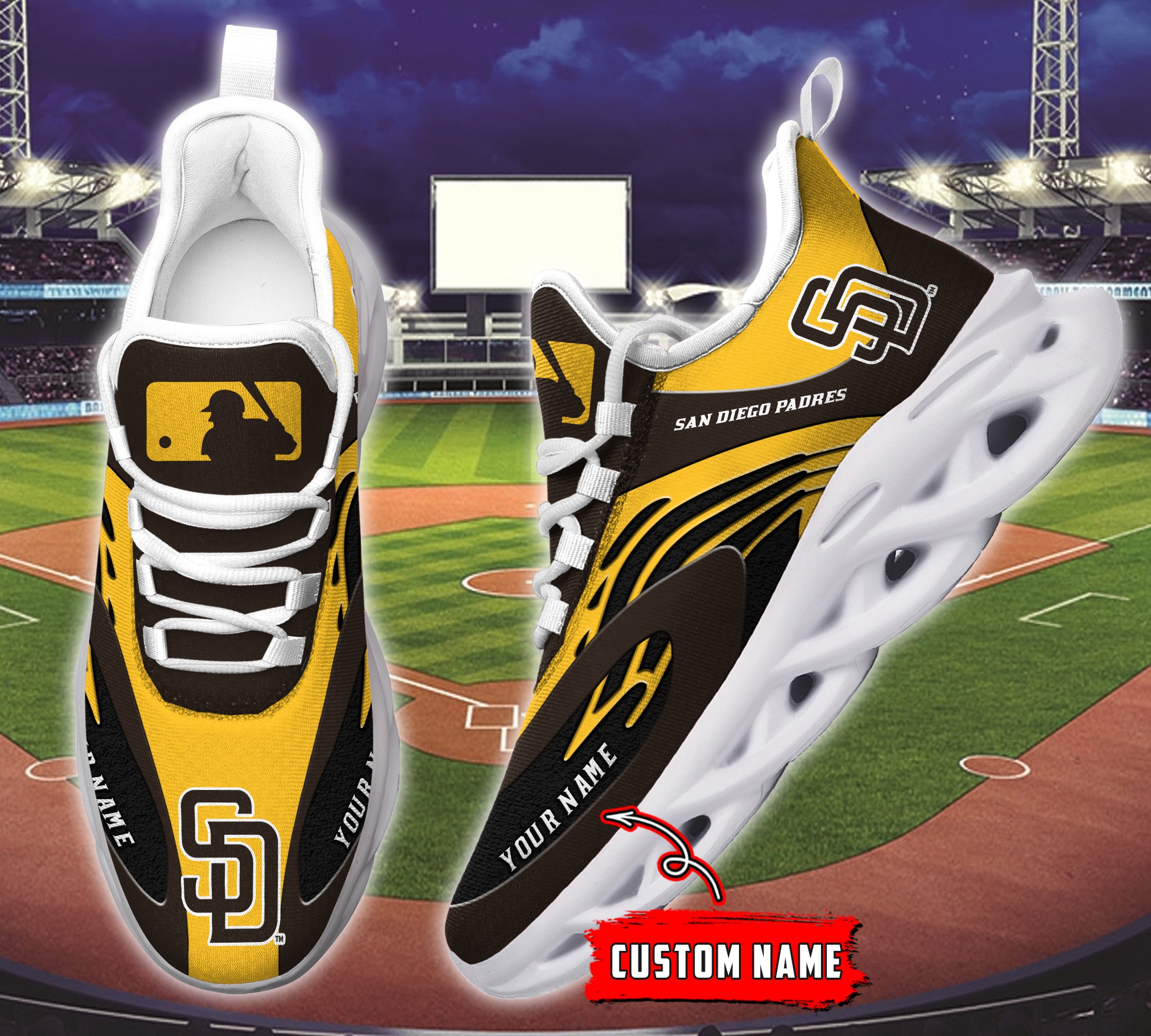 Personalized San Diego Padres MLB Max Soul Shoes Sneakers for Men And Women – MLB Baseball Fan Shoes, Team Sneakers